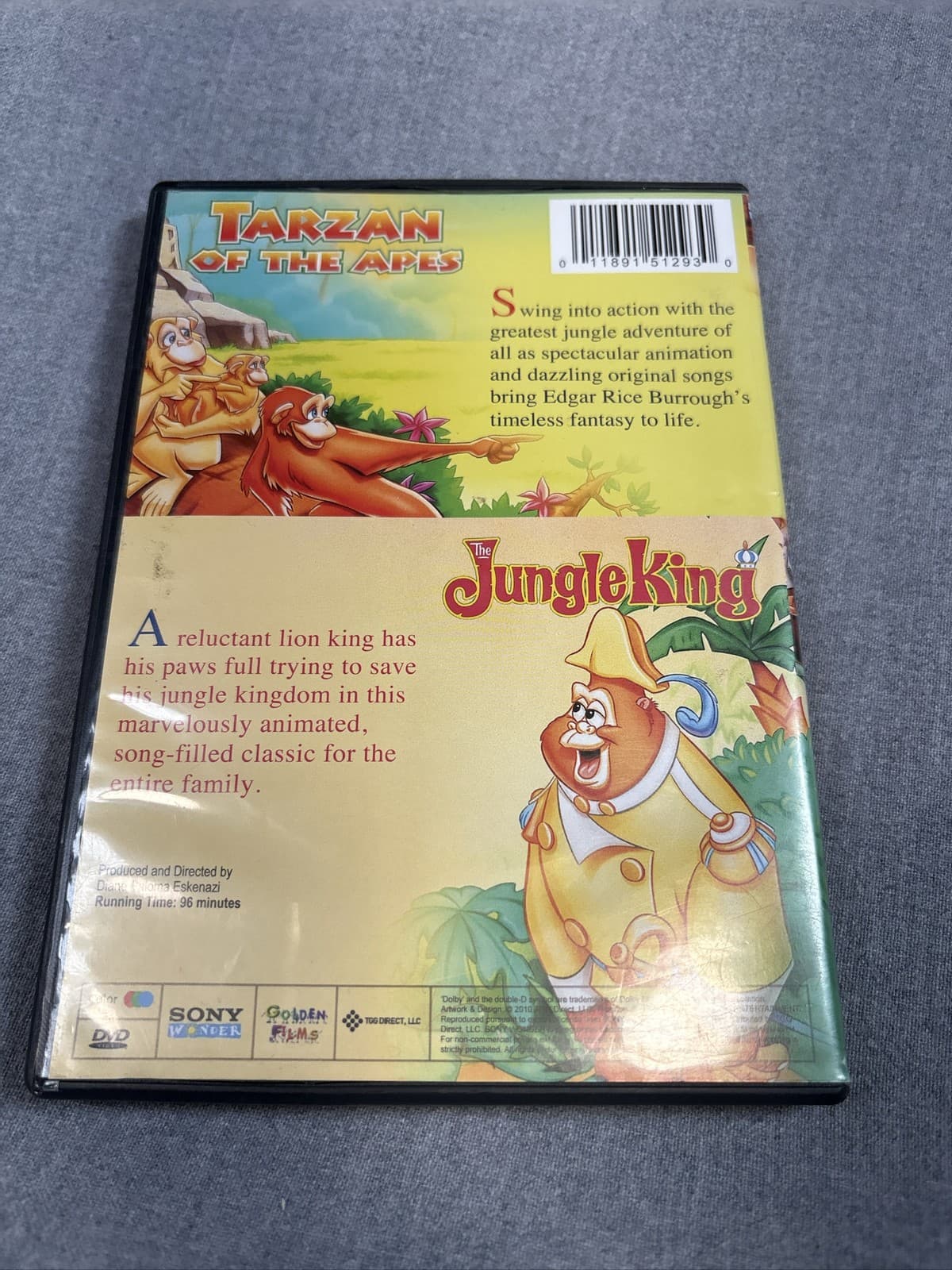 Jungle Tales The Jungle King & Tarzan 2 Movies DVD Sony Wonder - Thumbnail 2