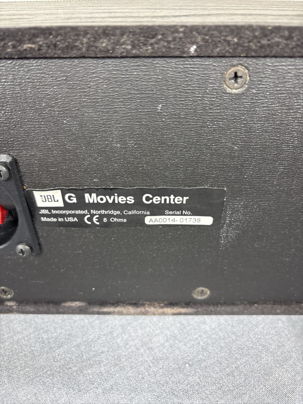 JBL G Series Center Channel Speaker 8 Ohm Home Theater Manufactured in USA - Thumbnail 4