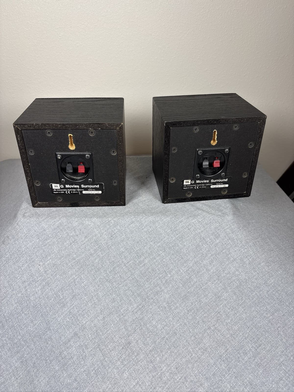 Pair JBL G Movies Surround Speakers Wall Mountable Home Theater Black - Thumbnail 4