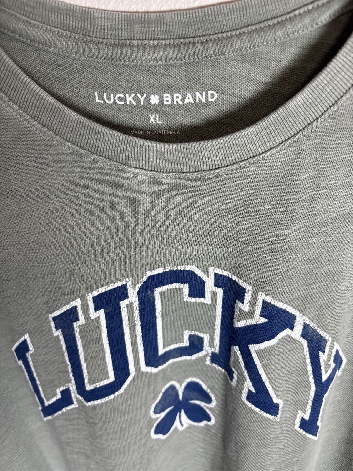 Lucky Brand Men Short Sleeve Green Gray Shamrock Clover Graphic T-Shirt - Thumbnail 2