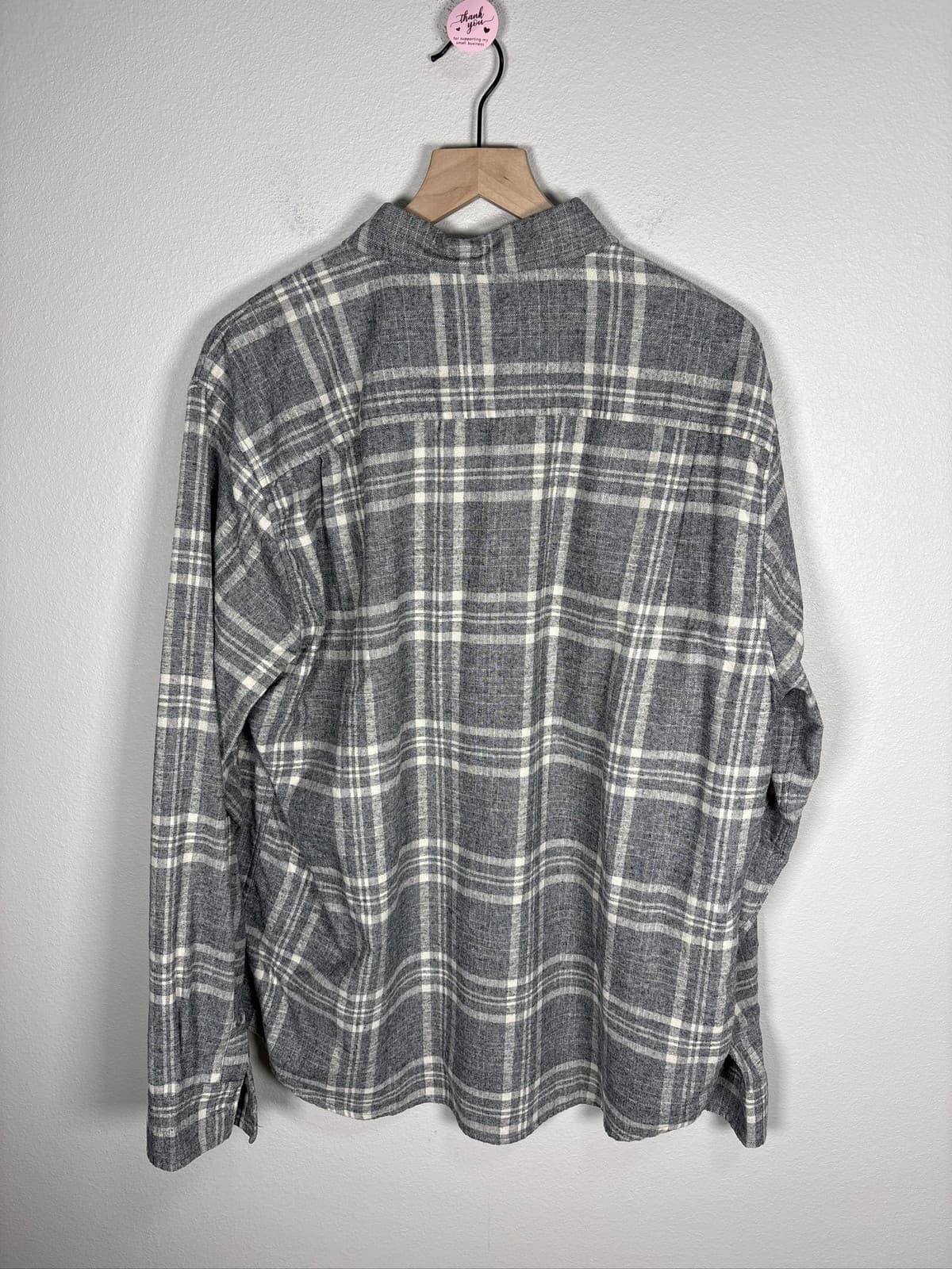 Weatherproof Mens Plaid Flannel Button Down Long Sleeve Shirt Gray L - Thumbnail 4