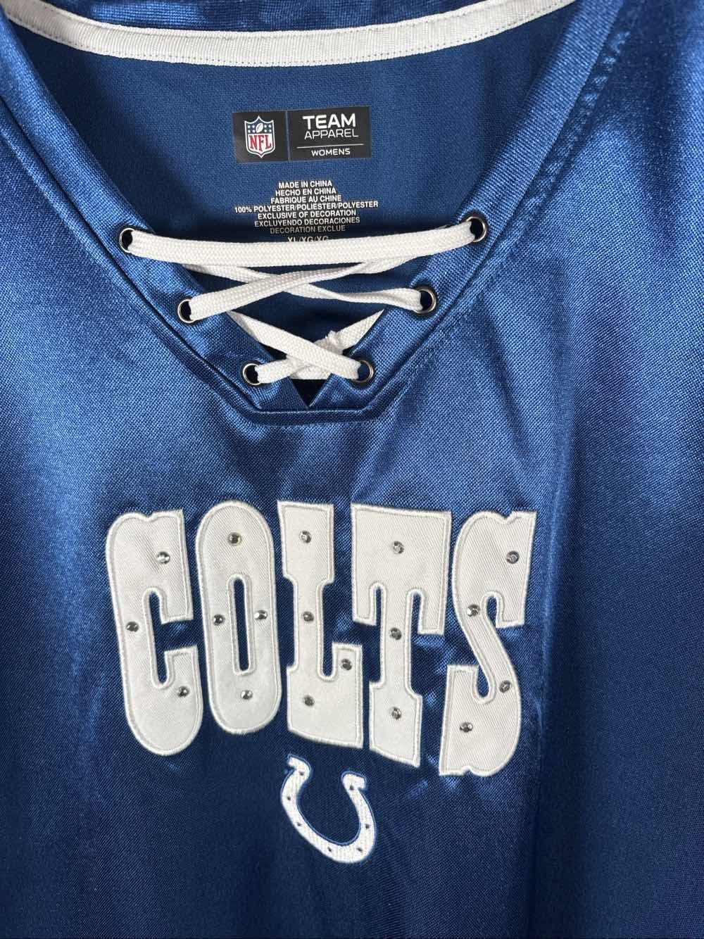 NFL Team Apparel Indianapolis Colts Women's Blue Lace Up Jersey XL - Thumbnail 2