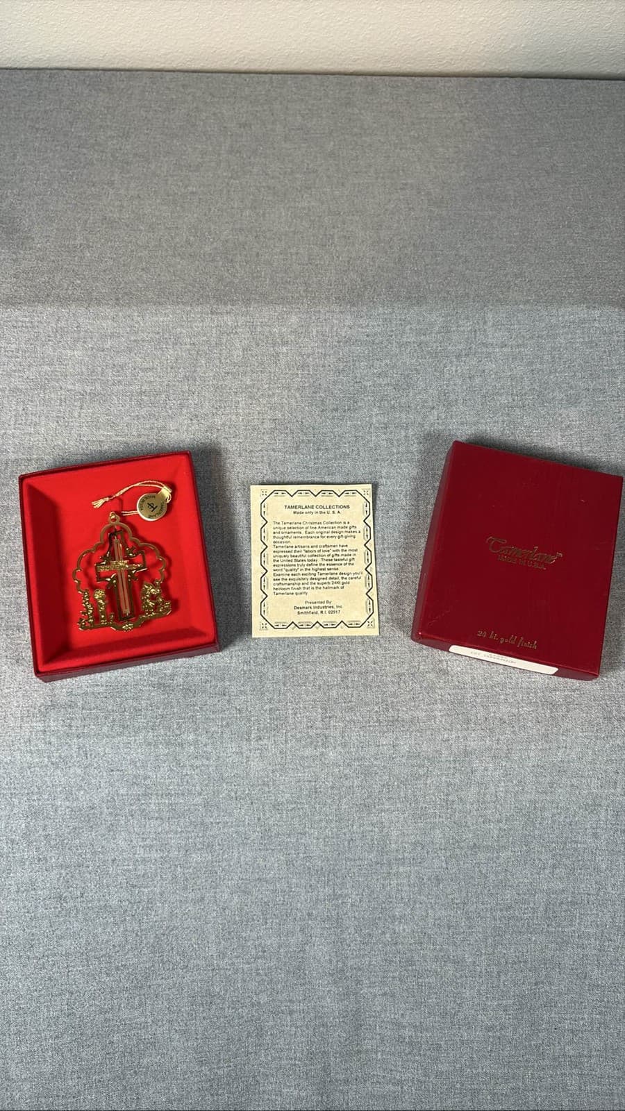 Tamerlane Ornament 24Kt Gold Cross 1st Communion
