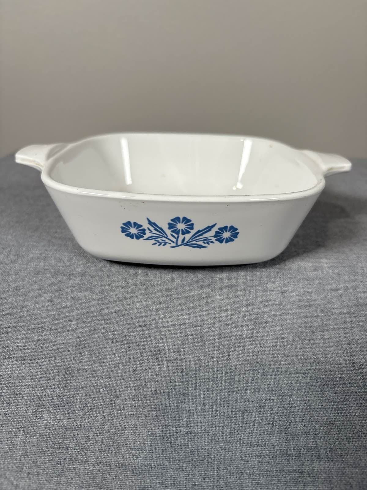 Corning Ware Blue Cornflower P-41 Petite Pan Casserole USA No Lid - Thumbnail 3