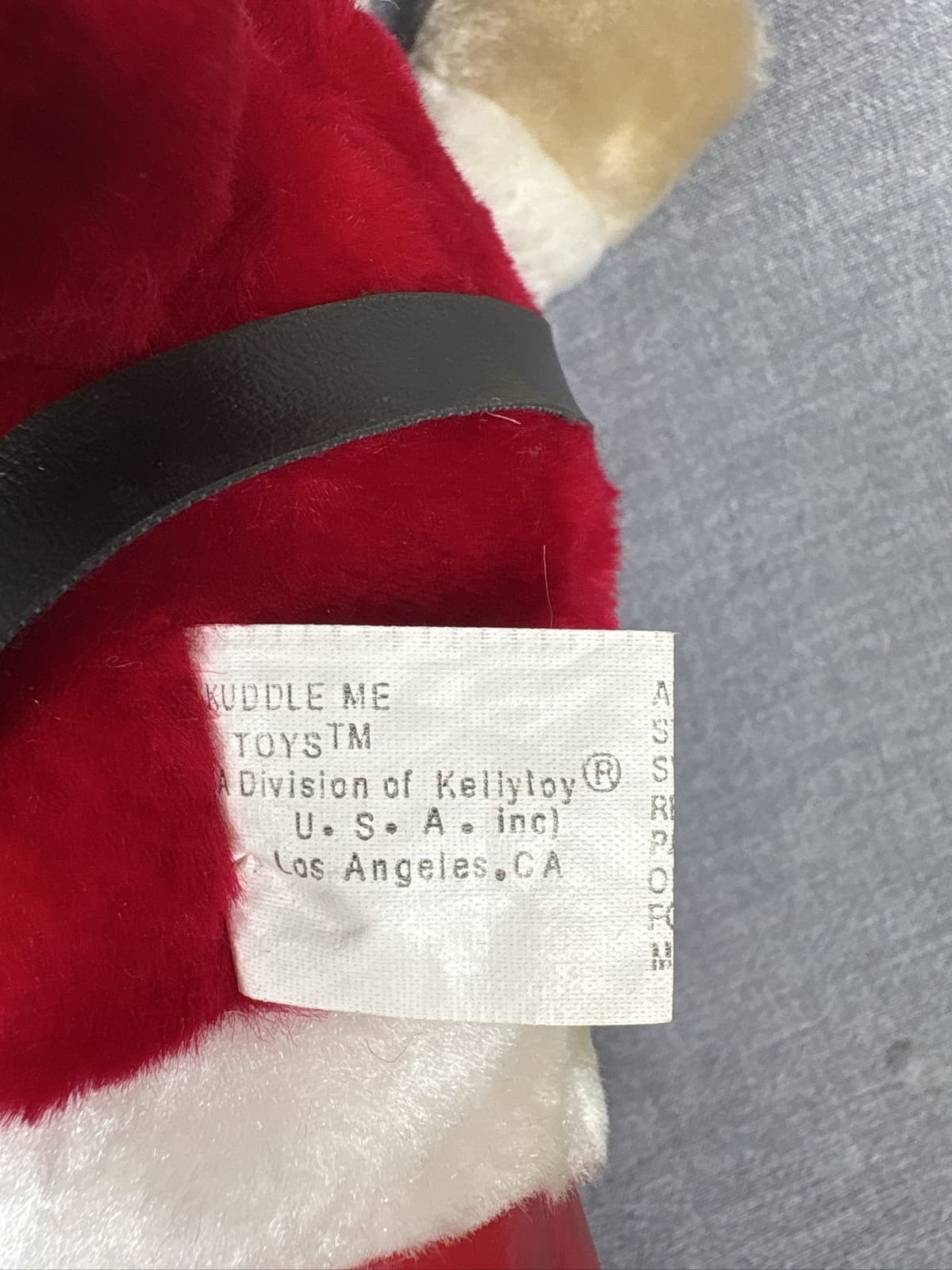 Vintage Kuddle Me Toys Kellytoy Christmas Santa Claus Velvet Plush Doll 15 - Thumbnail 3