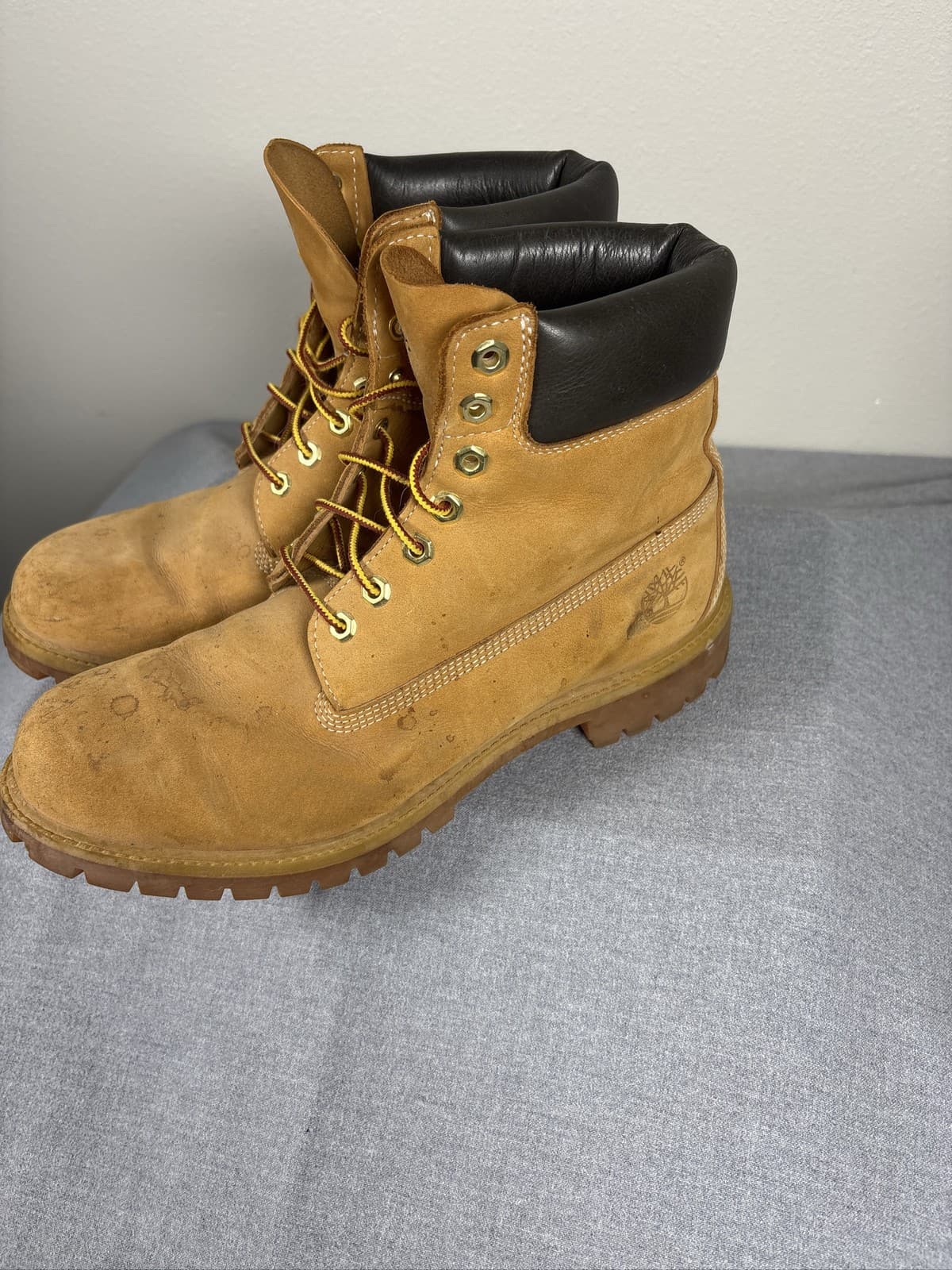 Timberland 6 Inch Premium Boots Mens Size 11 Wheat Nubuck 10061 - Thumbnail 3