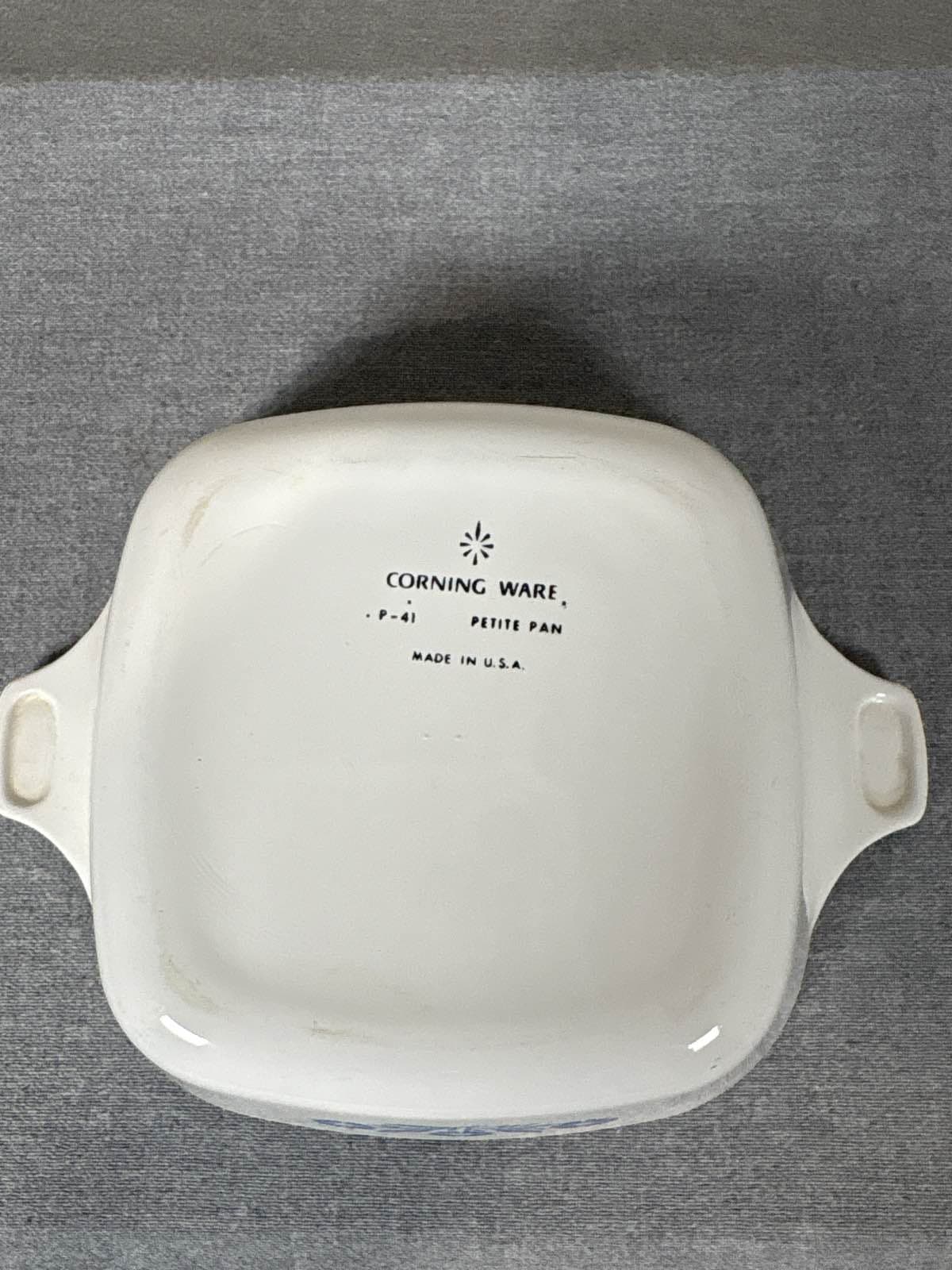 Corning Ware Blue Cornflower P-41 Petite Pan Casserole USA No Lid - Thumbnail 6