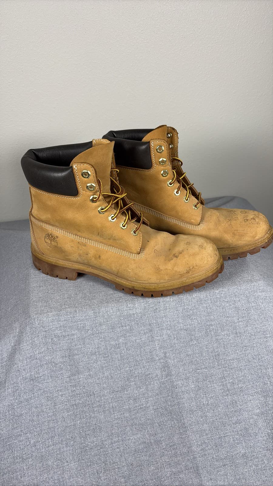 Timberland 6 Inch Premium Boots Mens Size 11 Wheat Nubuck 10061