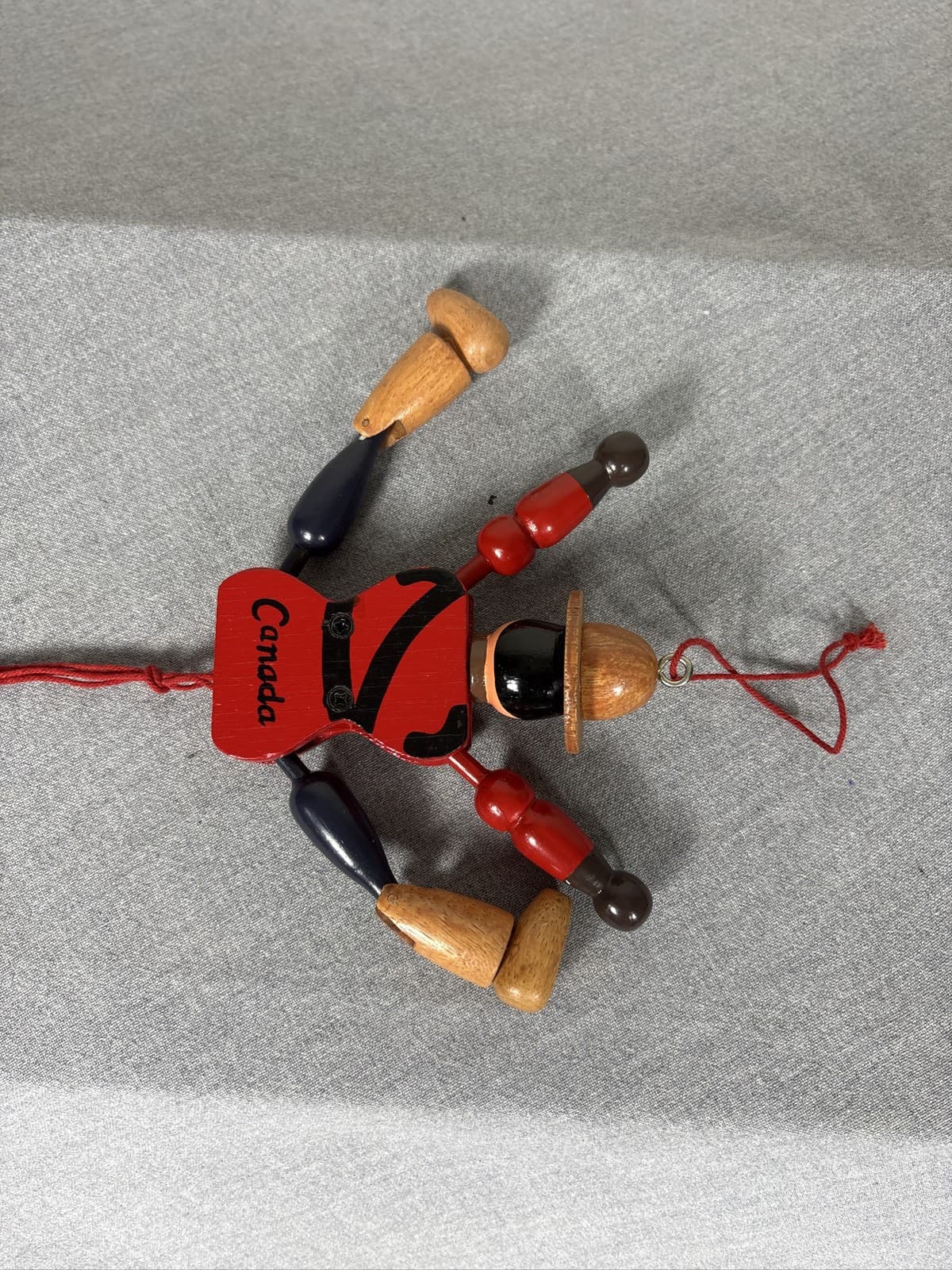 Wooden RCYMP Mountie Royal Canadian Mounted Police Jumping Jack Toy - Thumbnail 3