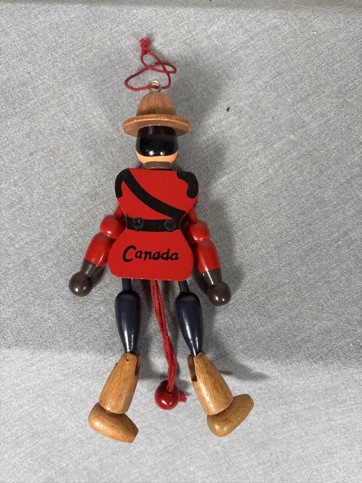 Wooden RCYMP Mountie Royal Canadian Mounted Police Jumping Jack Toy - Thumbnail 2