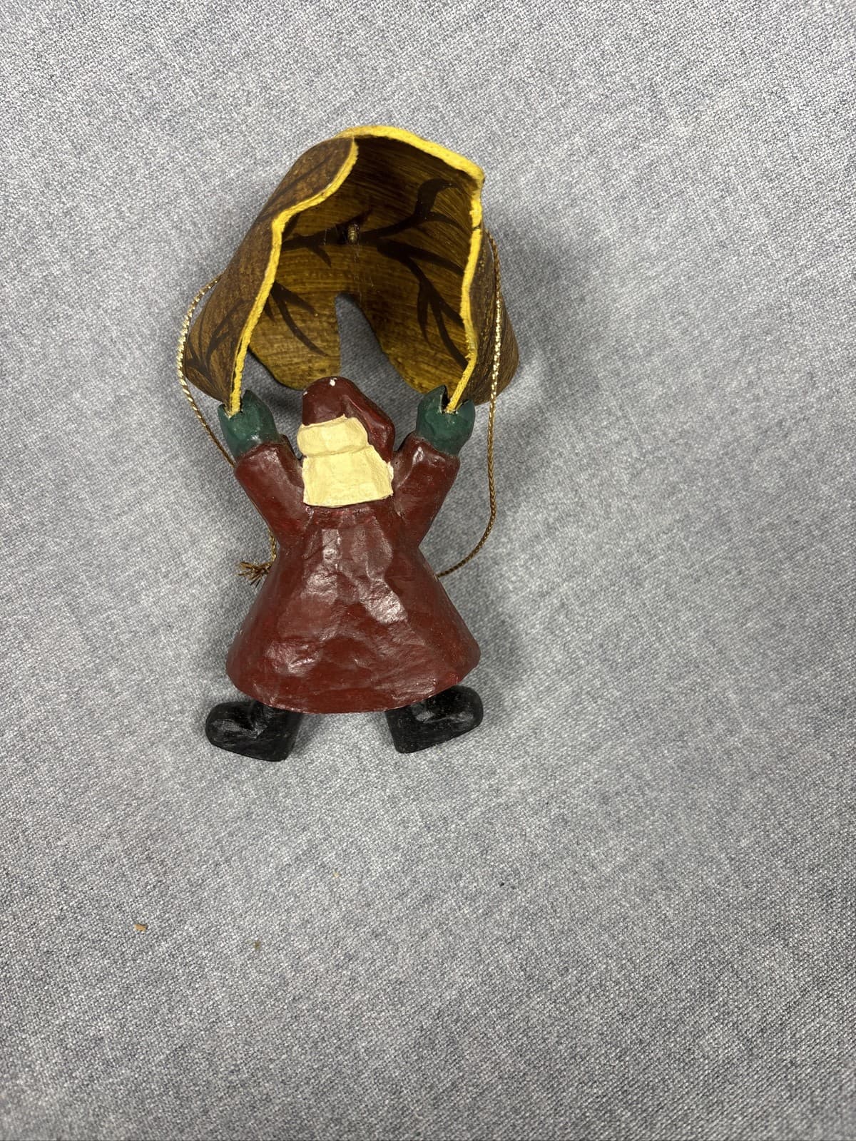 David Frykman Santa Under Leaf Hanging Christmas Ornament Folk Art - Thumbnail 2