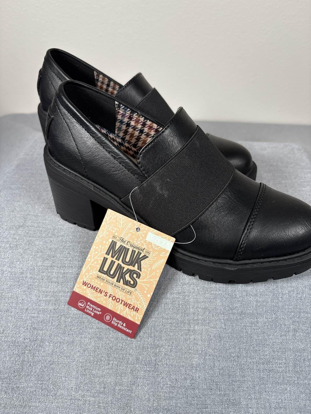 MUK LUKS Lucy Lettie Women's Black Slip On Loafers Casual Comfort Shoes 7.5 - Thumbnail 3