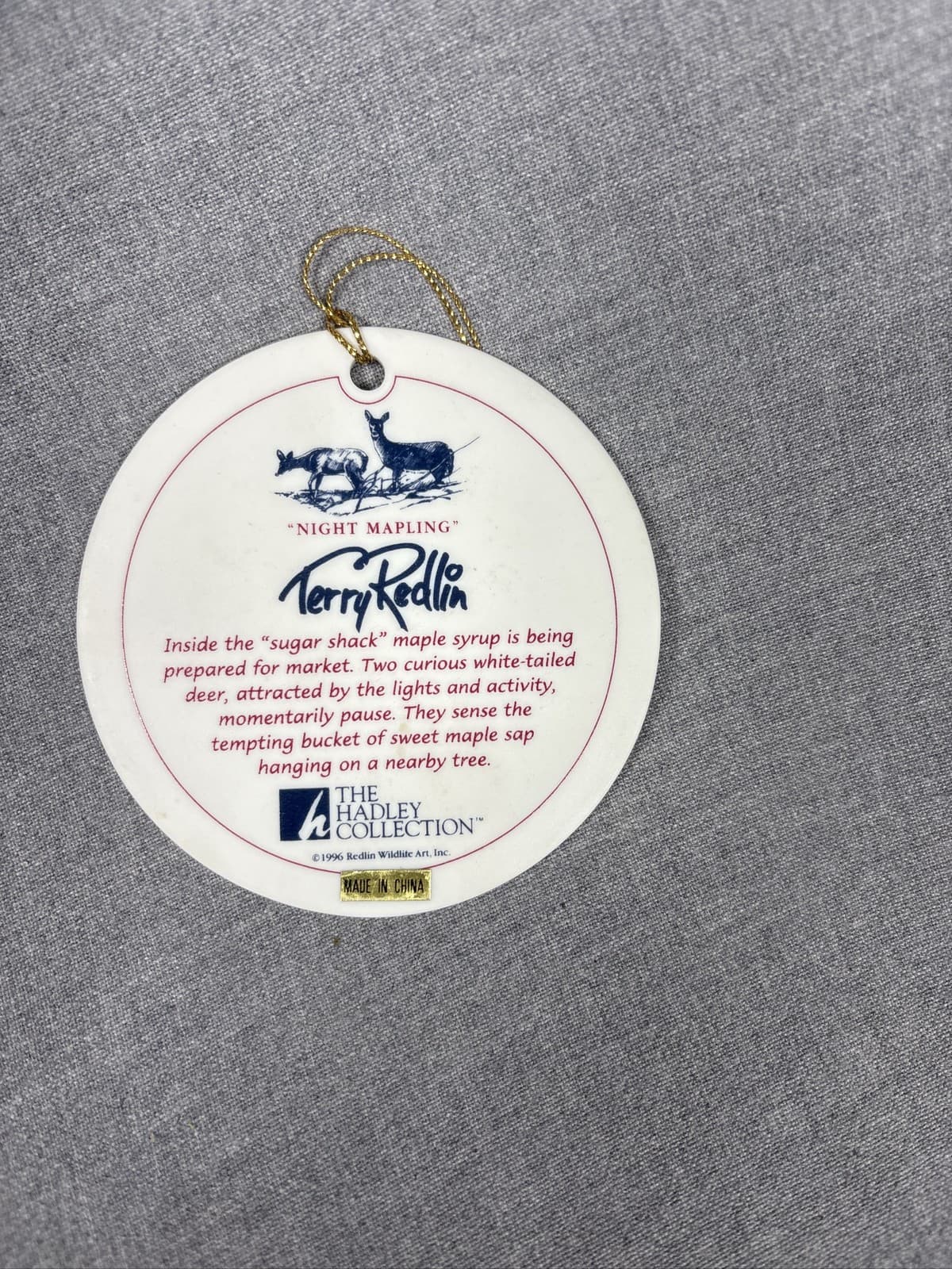 Terry Redlin Night Mapling 1996 Hadley Collection Wildlife Ornament - Thumbnail 2