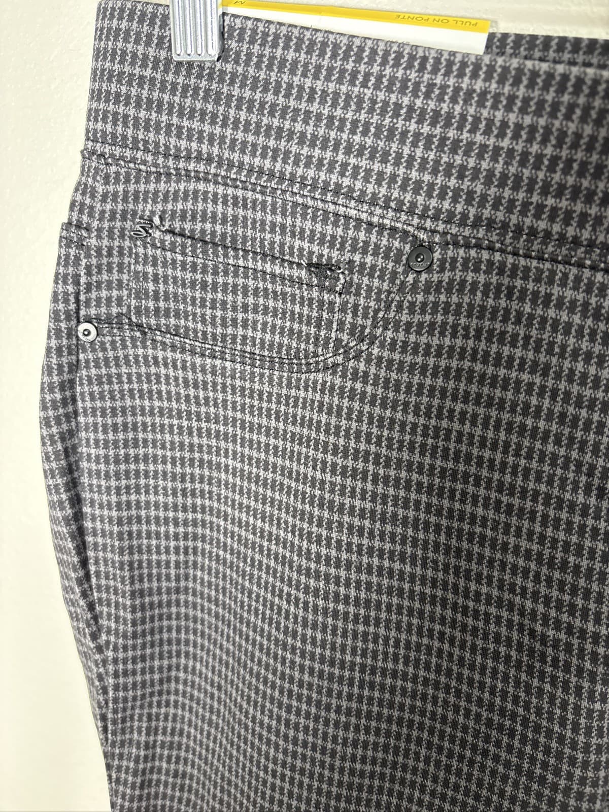 Seven7 Womens M Glen Plaid Pull On Ponte Legging Pants Skinny Stretch - Thumbnail 2