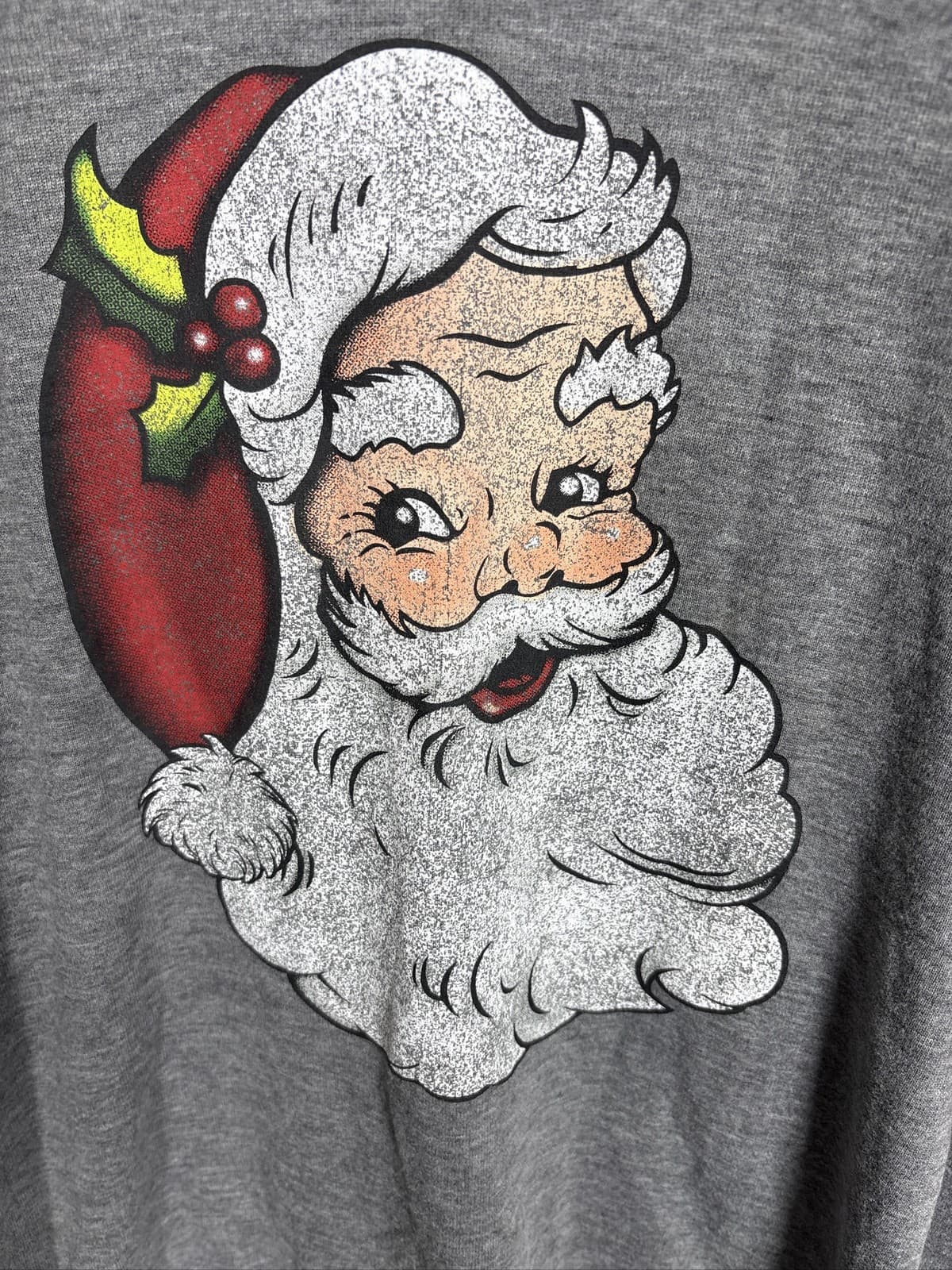 Modern Canvas Womens Gray Santa Claus Christmas Pullover Sweatshirt S - Thumbnail 3
