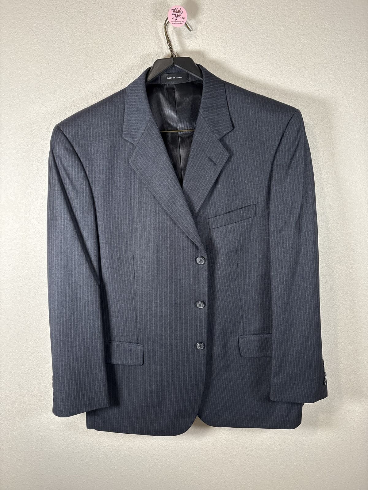 Millennium Collection Mens 44R Pinstripe Blazer Suit Jacket Sport Coat and Pants