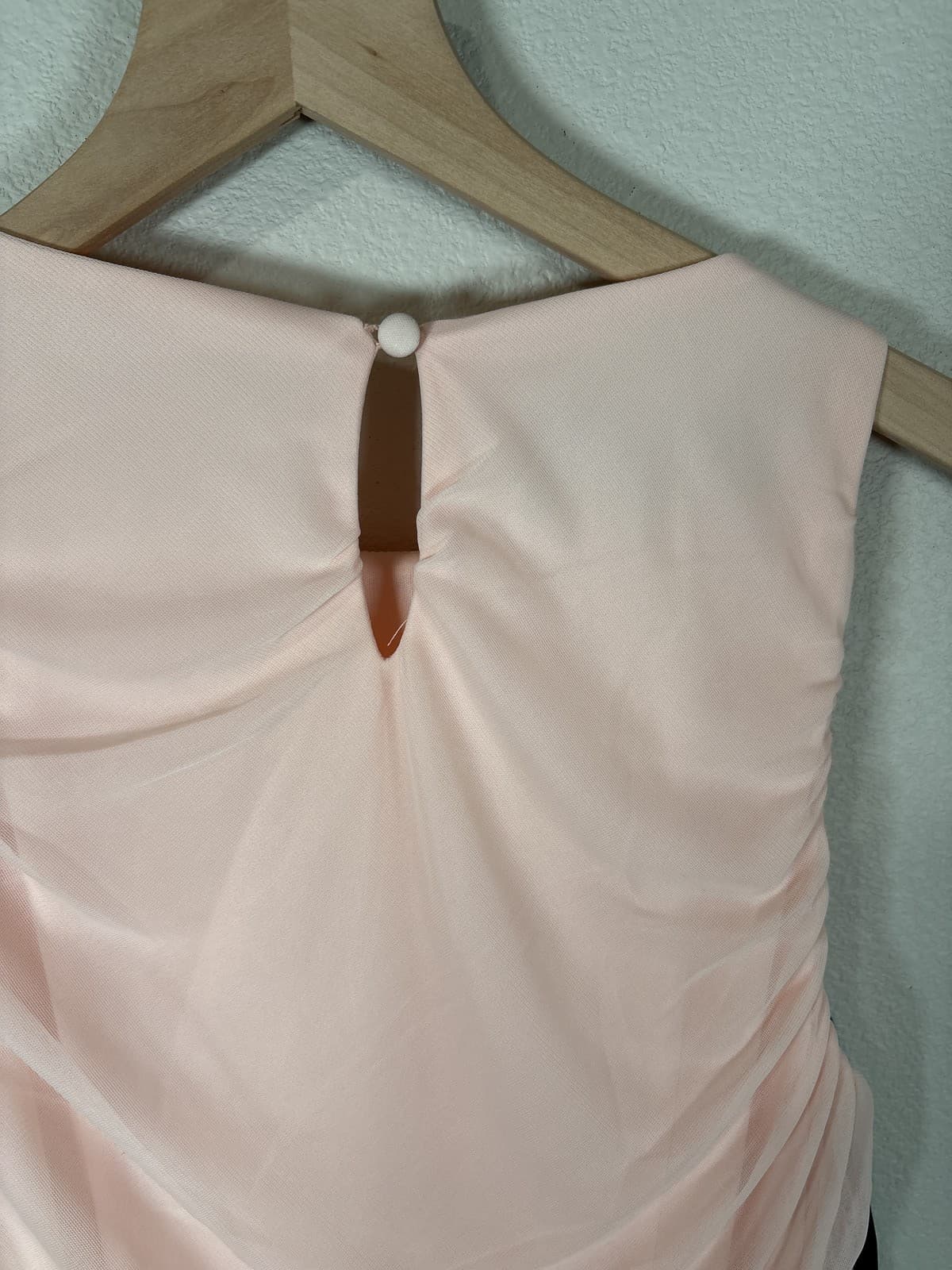 NWT Davids Bridal Pink Ruffle Jersey Maxi Dress SZ L Formal Gown The Edit DB - Thumbnail 7