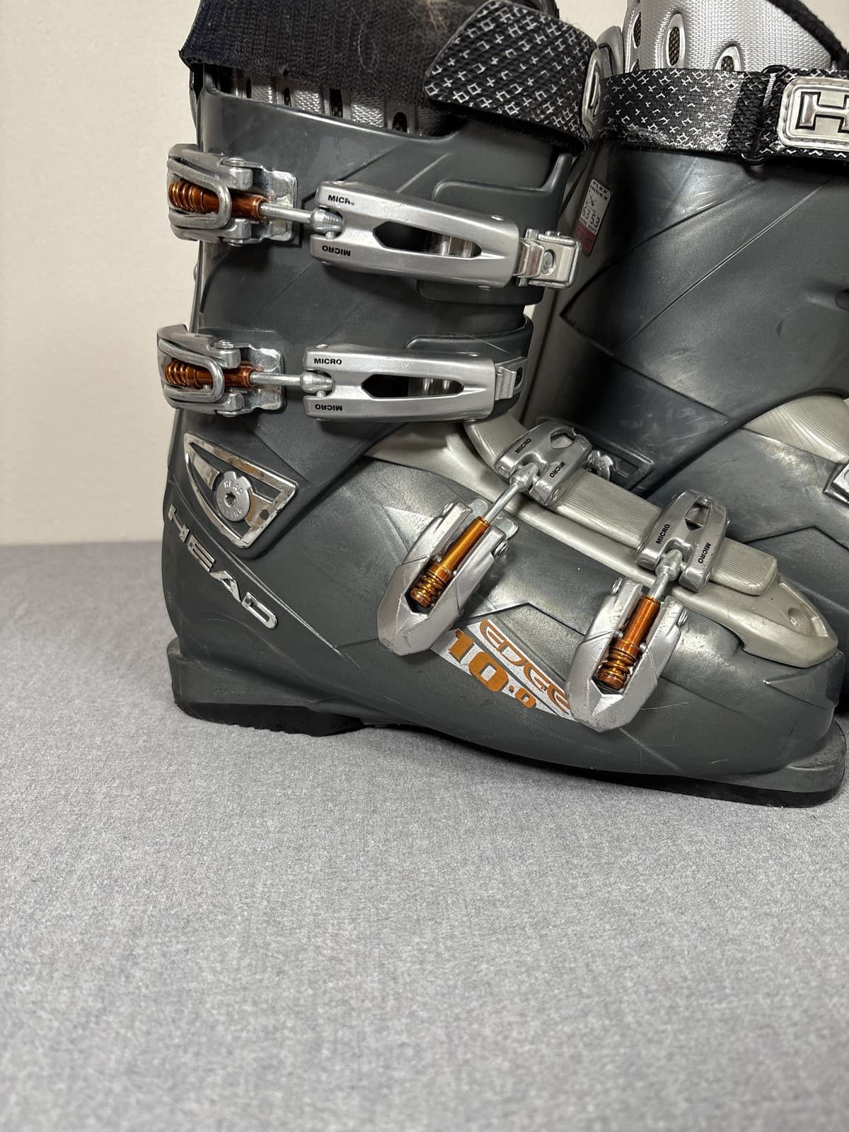 HEAD Edge 10.0 HP Ski Boots US Men's 10 Mondo Gray Black Silver - Thumbnail 2