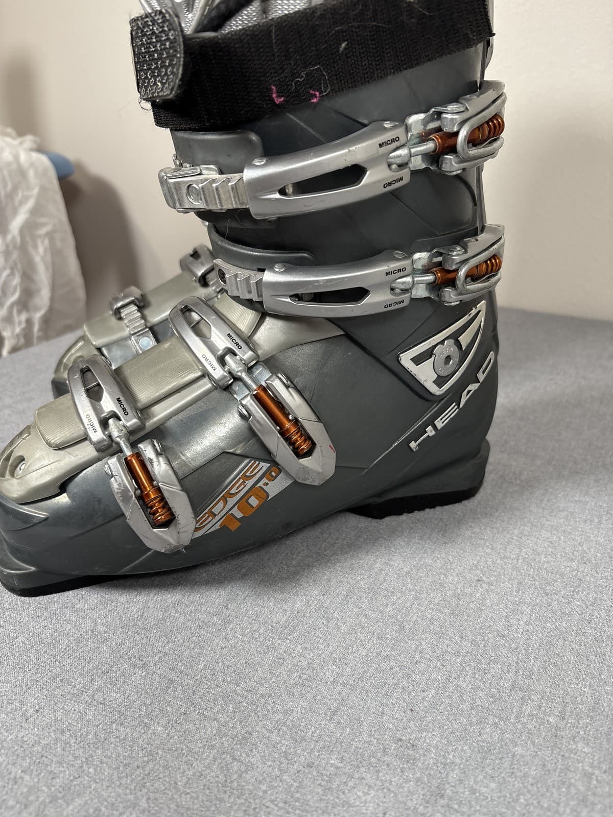 HEAD Edge 10.0 HP Ski Boots US Men's 10 Mondo Gray Black Silver - Thumbnail 3