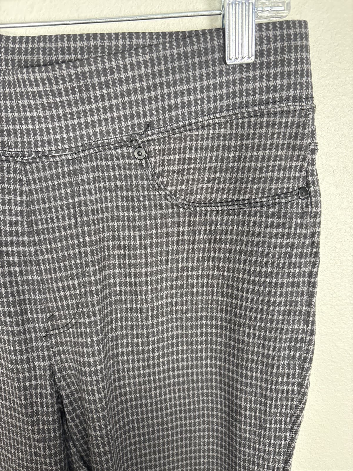 Seven7 Women's Pull On Ponte Leggings Plaid Skinny Pants Gray Size S - Thumbnail 3