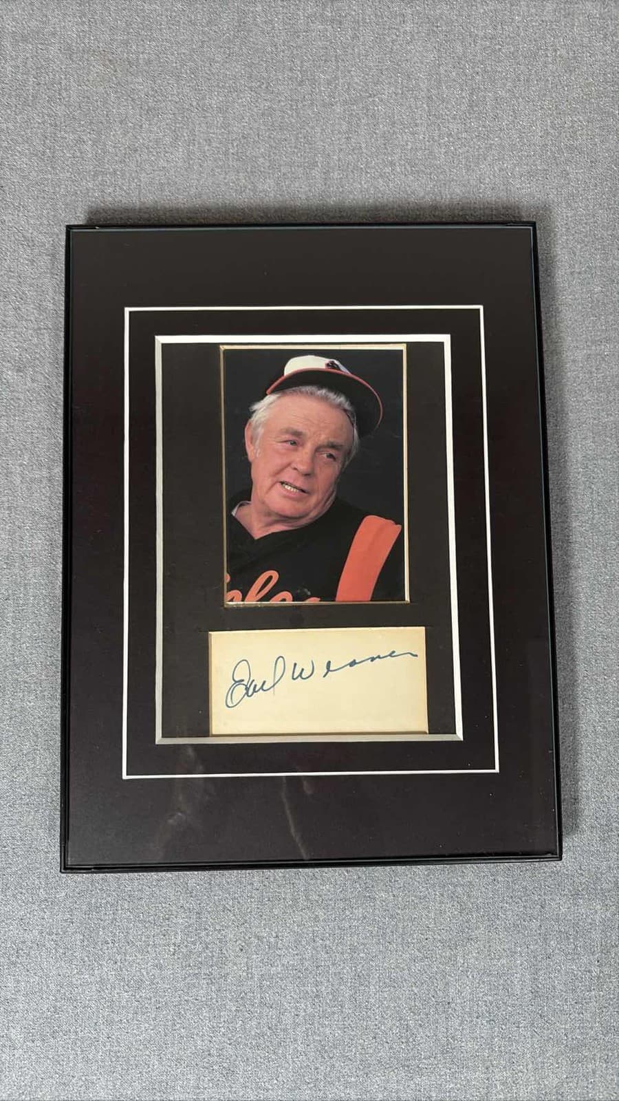 Earl Weaver Baltimore Orioles HOF Signed Autograph Photo Framed Display