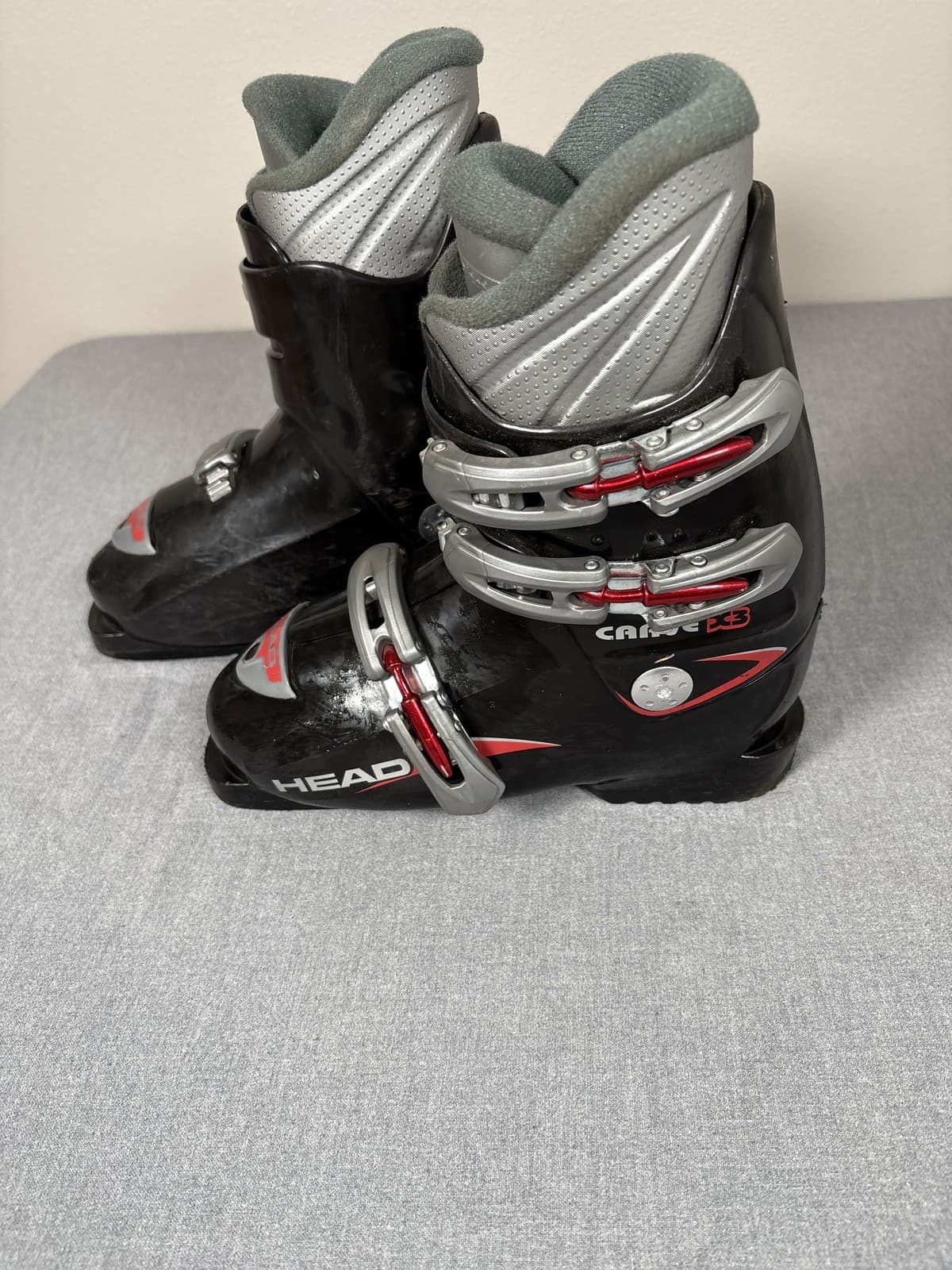 HEAD Carve X3 Ski Boots Black Red Gray Youth 6.5 to 7 - Thumbnail 3