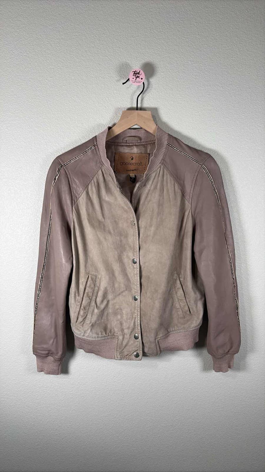 GOOSECRAFT Bomber 087 Suede Leather Bomber Jacket Women's Size L