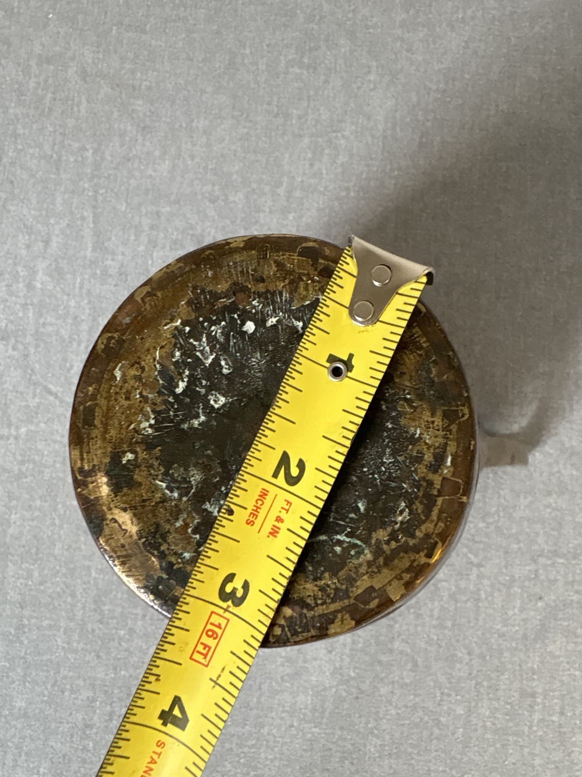 Vintage Hammered Copper Double Handle Vase Urn Patina 6.5" - Thumbnail 8