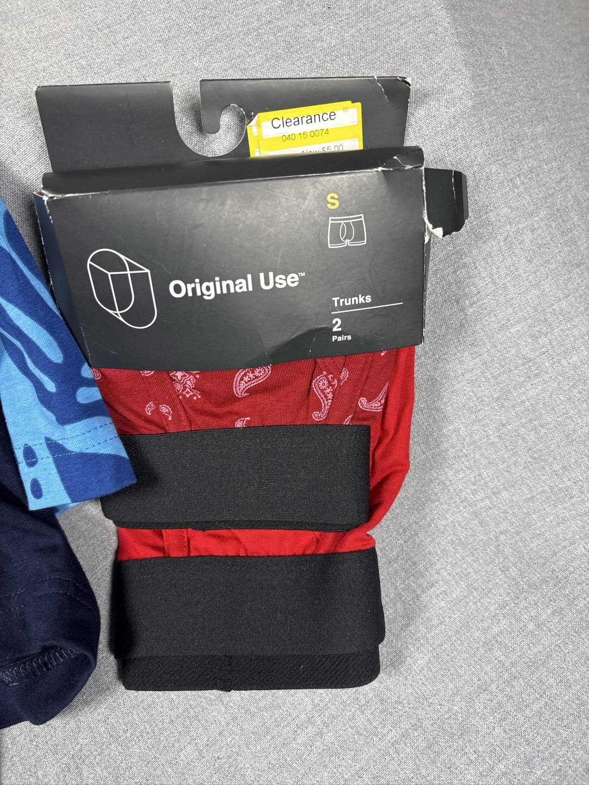 Target Brands Mens Small Trunk Underwear Lot 5 Pack Blue Grey Red S - Thumbnail 2