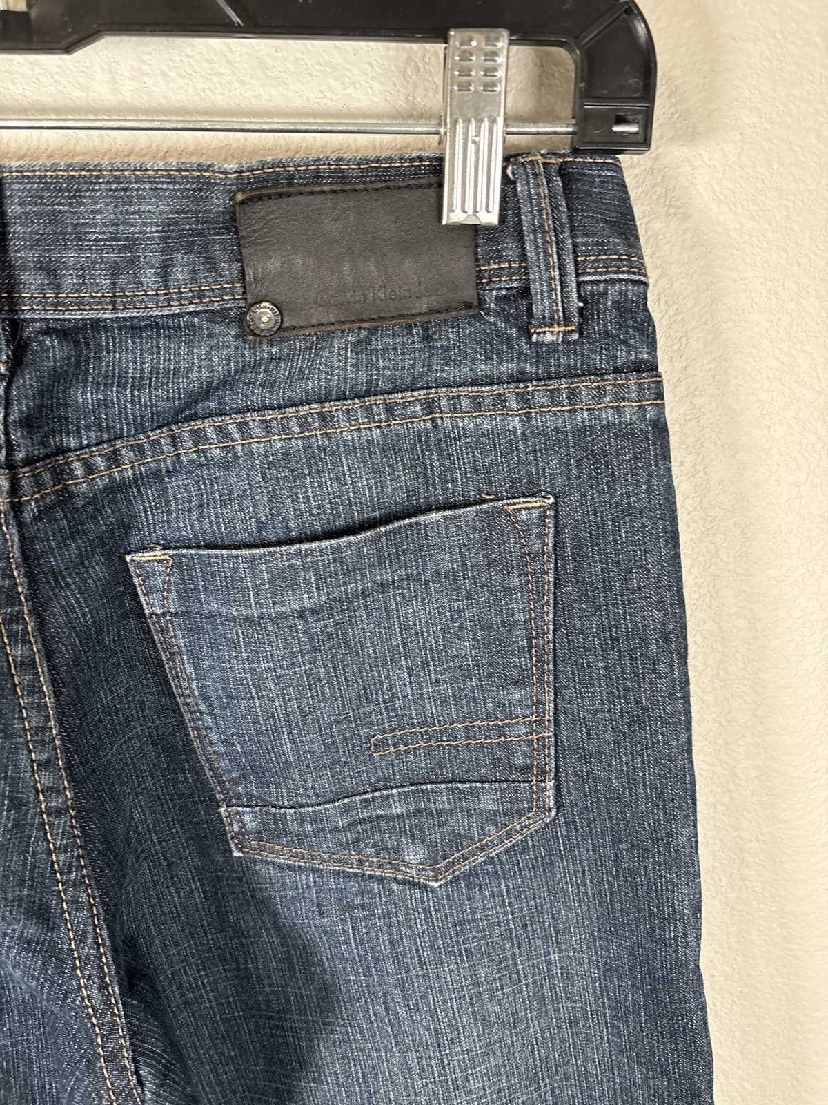 Calvin Klein Rebel Slim Straight Jeans Womens 16 Dark Wash - Thumbnail 9