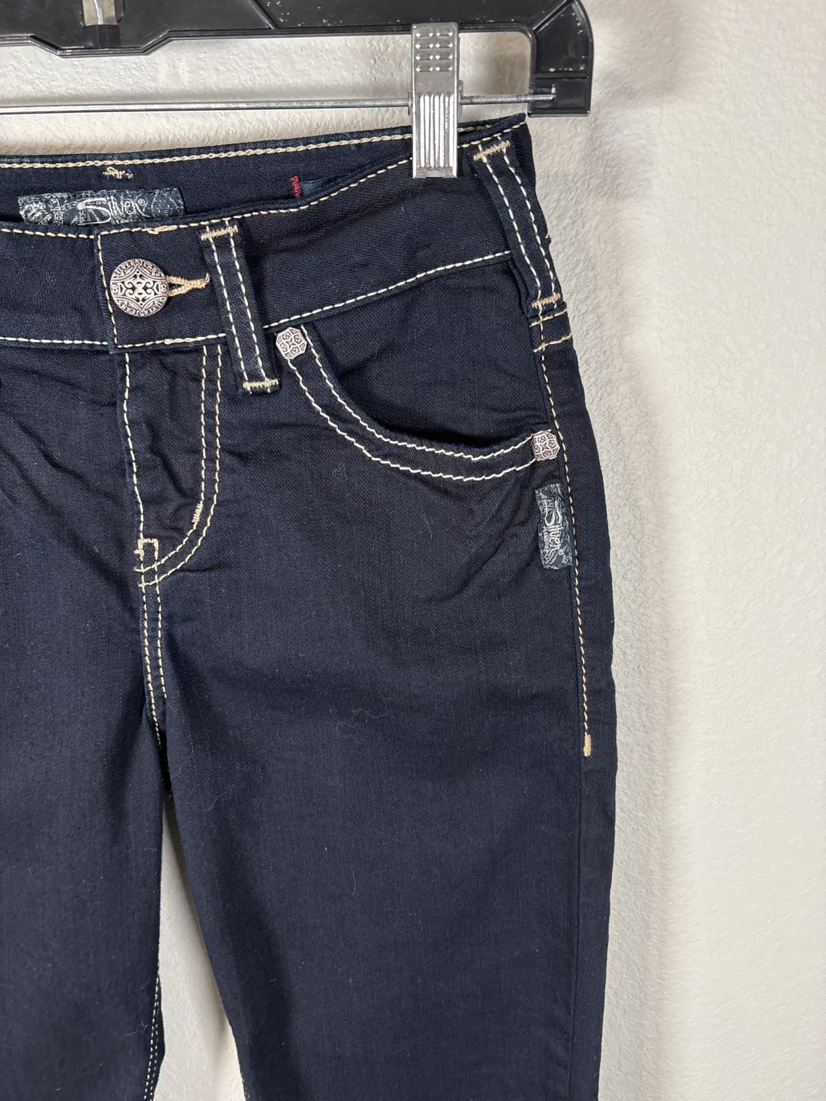 Silver Jeans Co Suki Mid Super Skinny Stretch Dark Wash Women's Denim 26 X 24 - Thumbnail 3