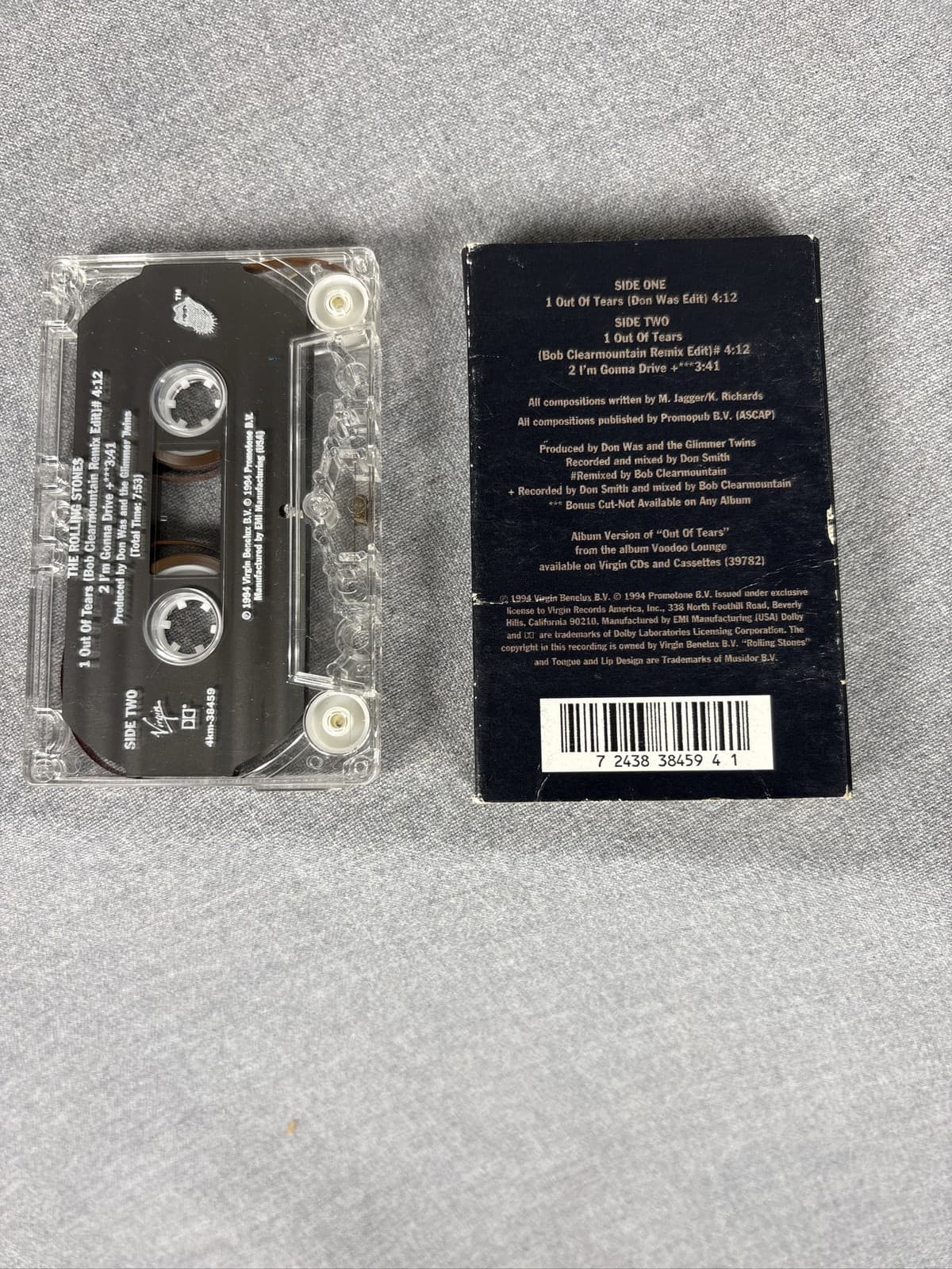 The Rolling Stones Out Of Tears Cassette Single 1994 Virgin Records - Thumbnail 2