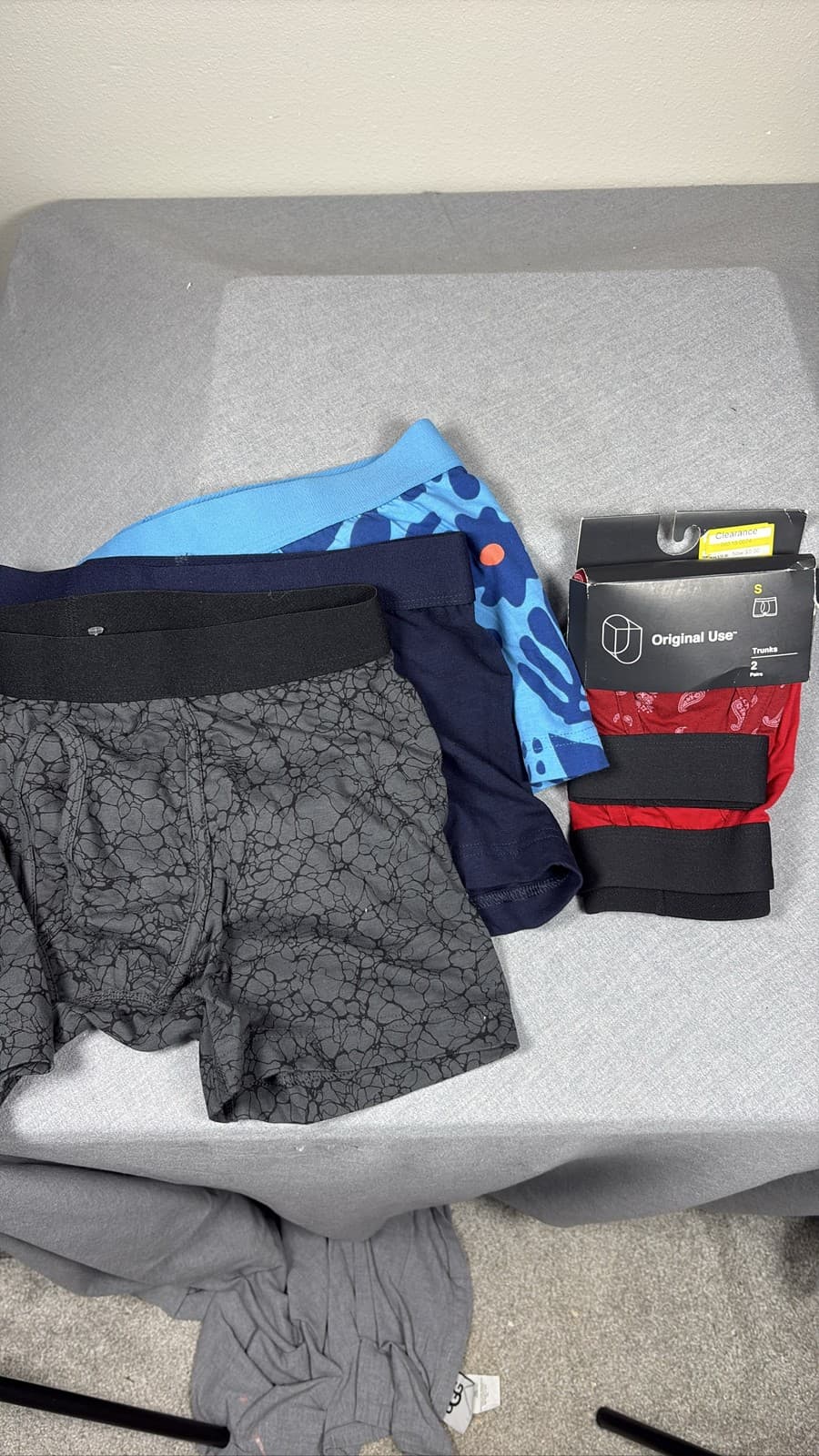 Target Brands Mens Small Trunk Underwear Lot 5 Pack Blue Grey Red S