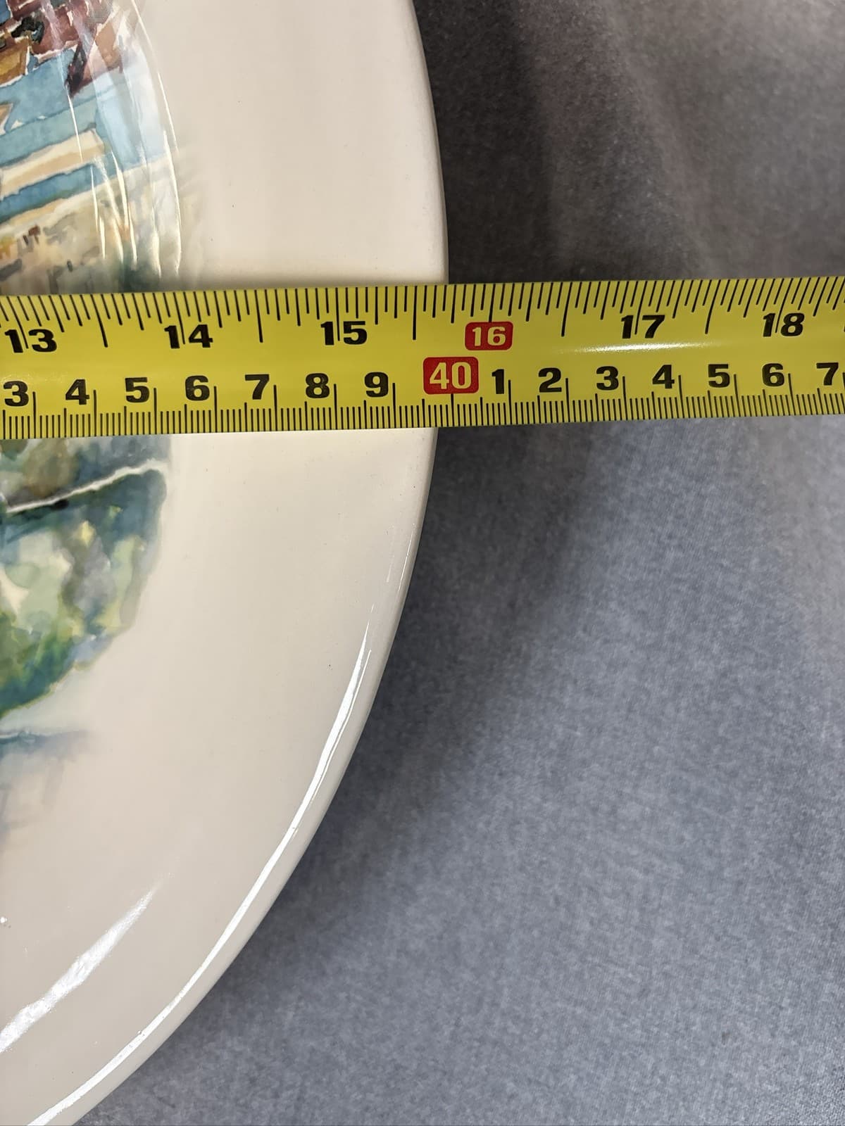 OPIFICIO ETICO 15" Round Pasta Bowl Italian Scene - Thumbnail 3