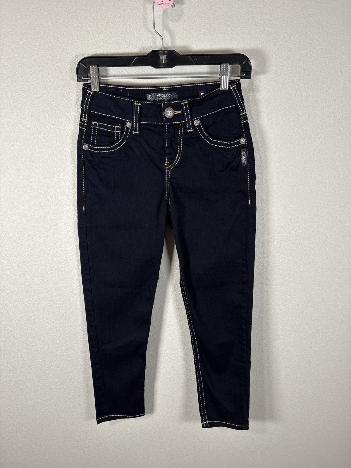 Silver Jeans Co Suki Mid Super Skinny Stretch Dark Wash Women's Denim 26 X 24