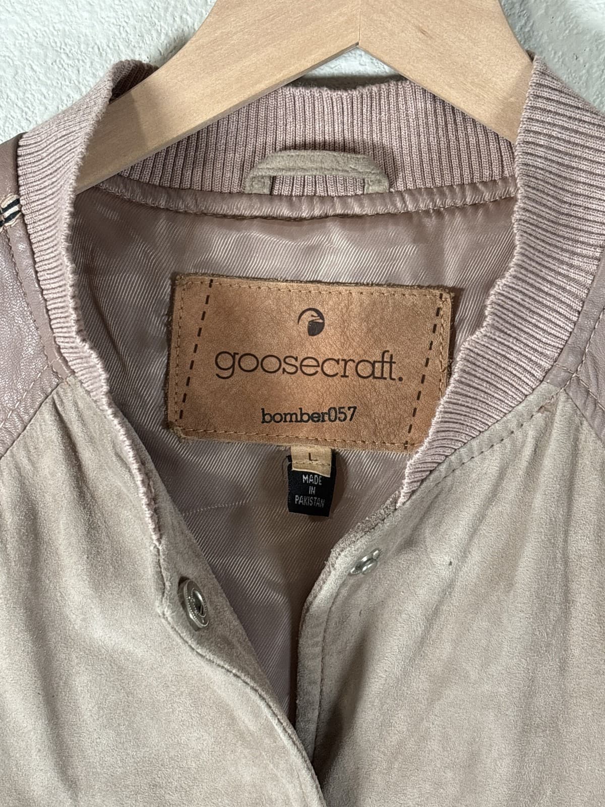GOOSECRAFT Bomber 087 Suede Leather Bomber Jacket Women's Size L - Thumbnail 2