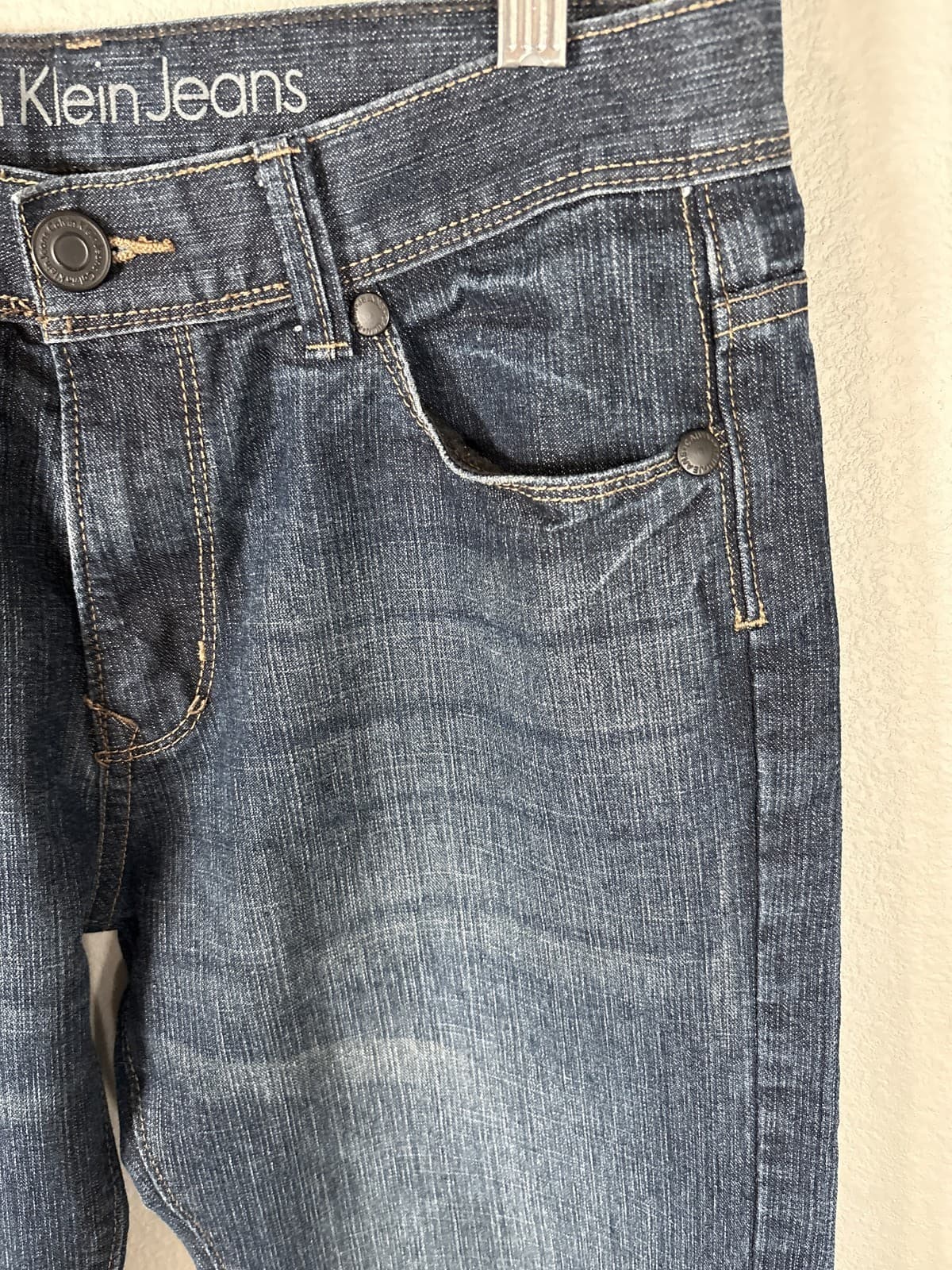 Calvin Klein Rebel Slim Straight Jeans Womens 16 Dark Wash - Thumbnail 4