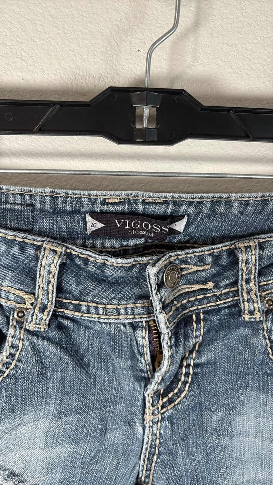 Vigoss Women's Blue Fit Bootcut Jeans Size 26 Distressed - Thumbnail 2