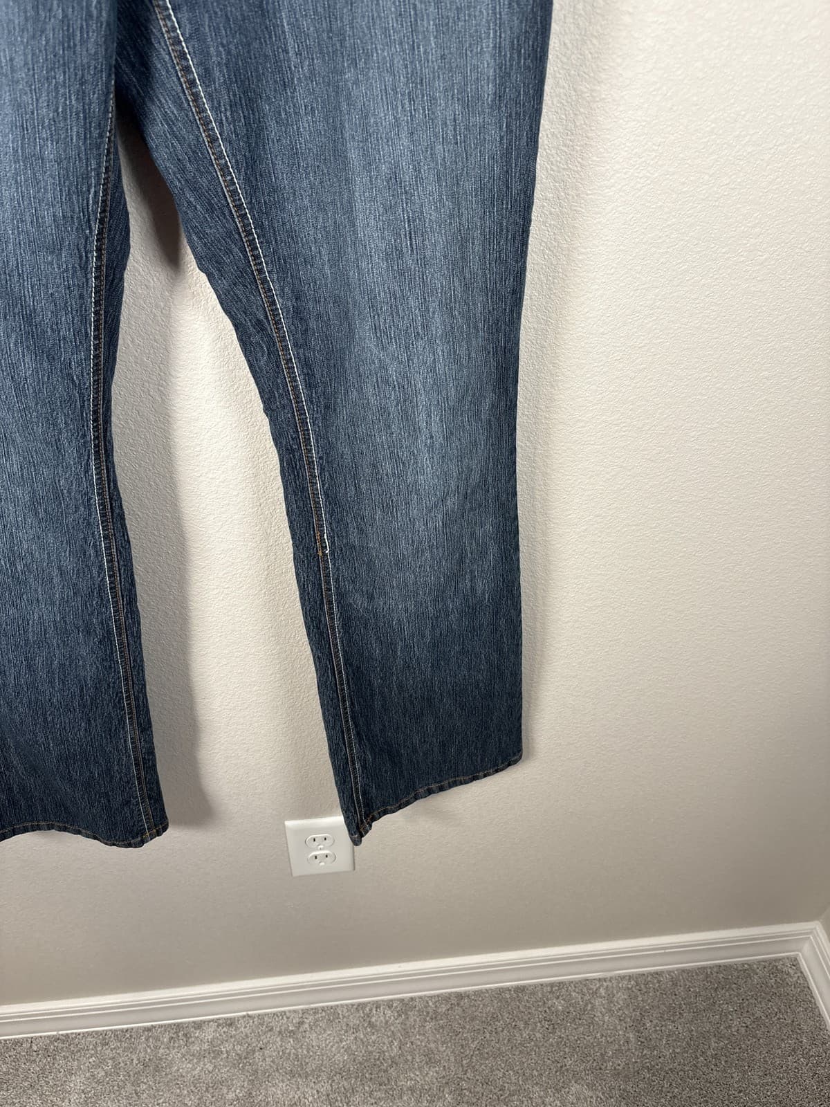 Relativity Women's Blue Denim Straight Leg Jeans Mid-Rise 12 - Thumbnail 4