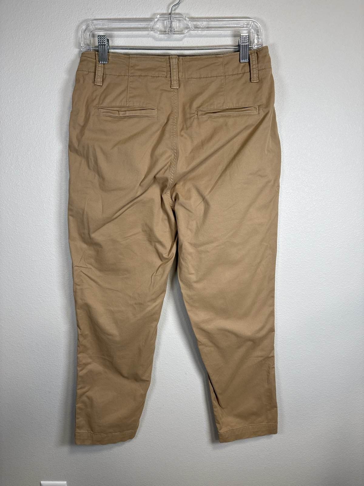 GAP Women's Beige Chino Pants Size 6 Straight Leg Stretch - Thumbnail 2