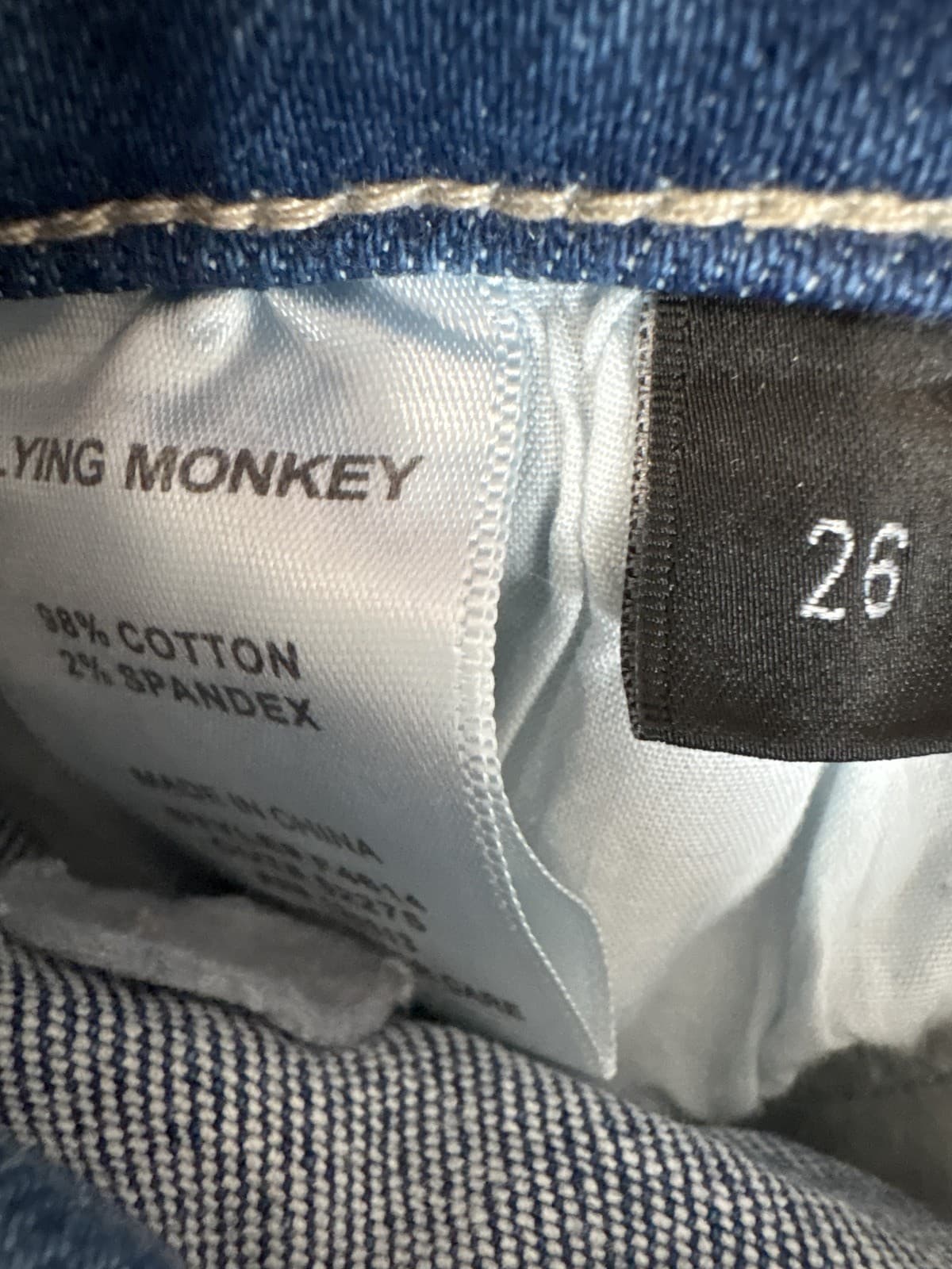 Flying Monkey Womens Distressed Two Tone Split Skinny Jeans Size 26 Ripped - Thumbnail 7