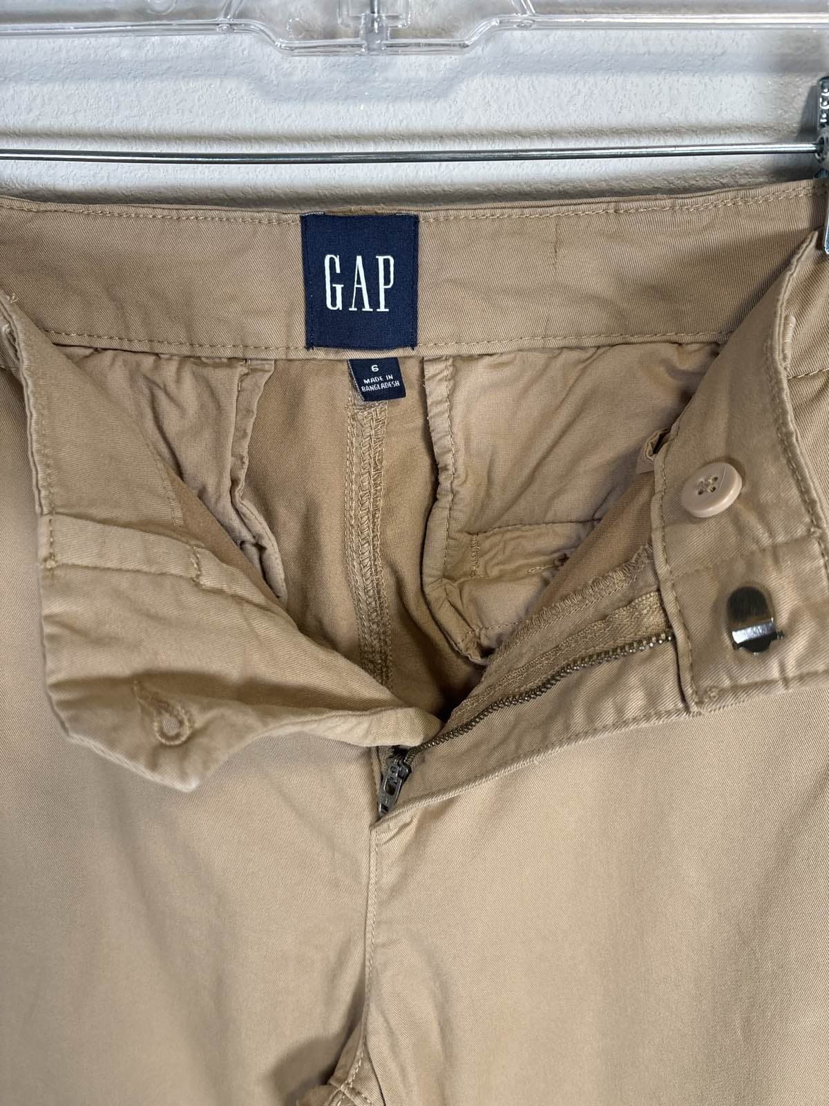 GAP Women's Beige Chino Pants Size 6 Straight Leg Stretch - Thumbnail 3