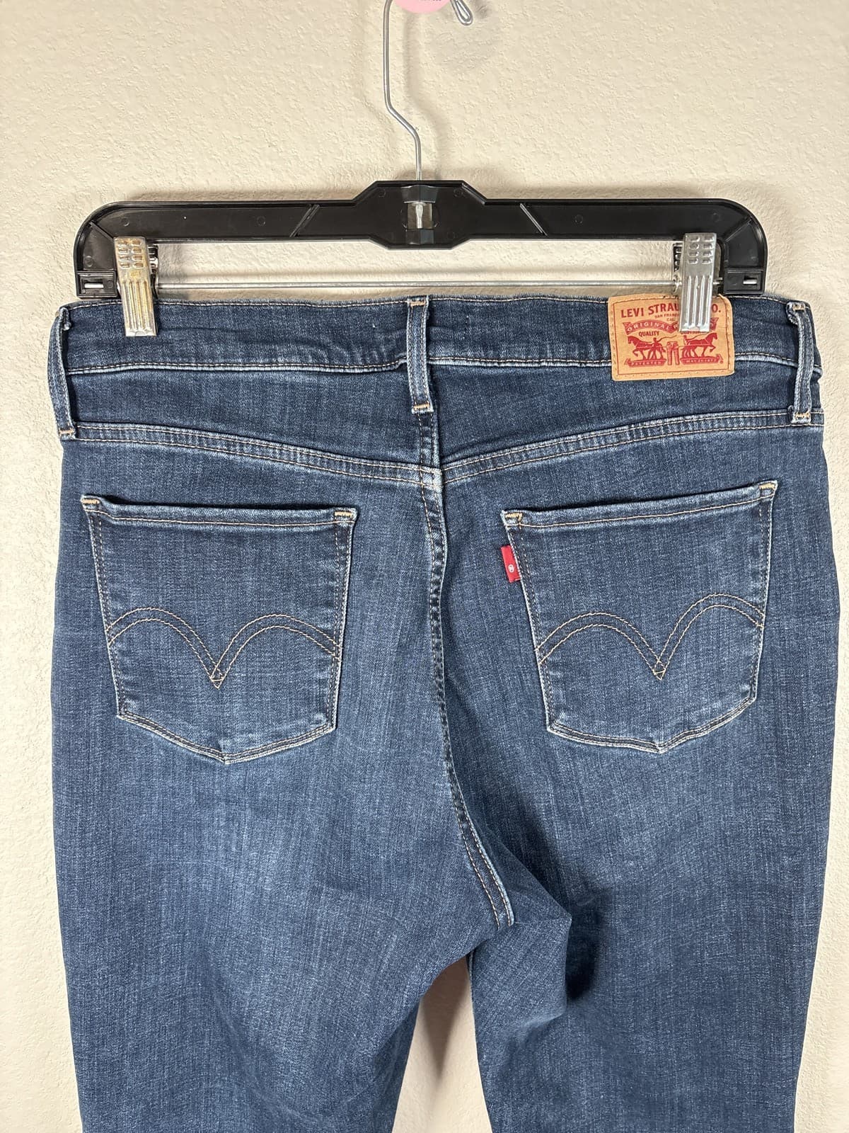 Levi’s Classic Straight Womens 10 Blue Mid Rise Stretch Dark Wash Denim - Thumbnail 6