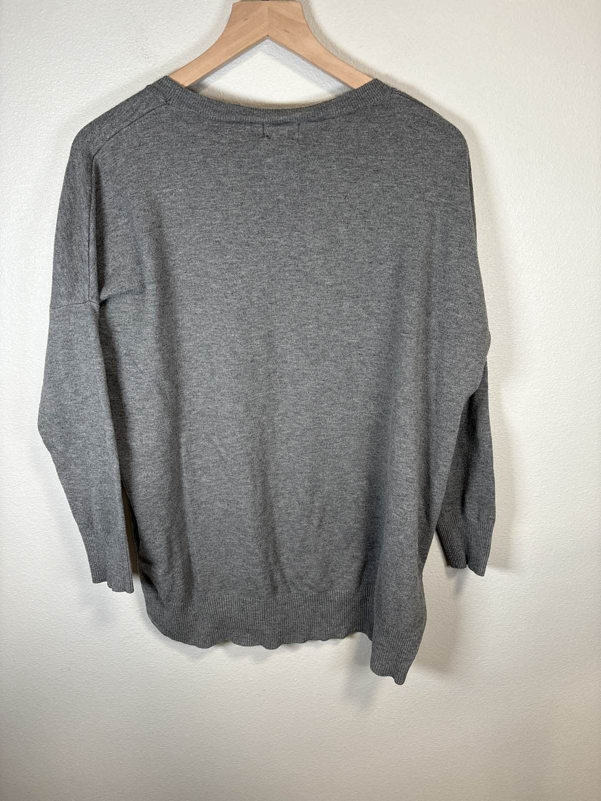 Dreamers by Debut Gray Knit Sweater Crew Neck Asymmetrical S - Thumbnail 3
