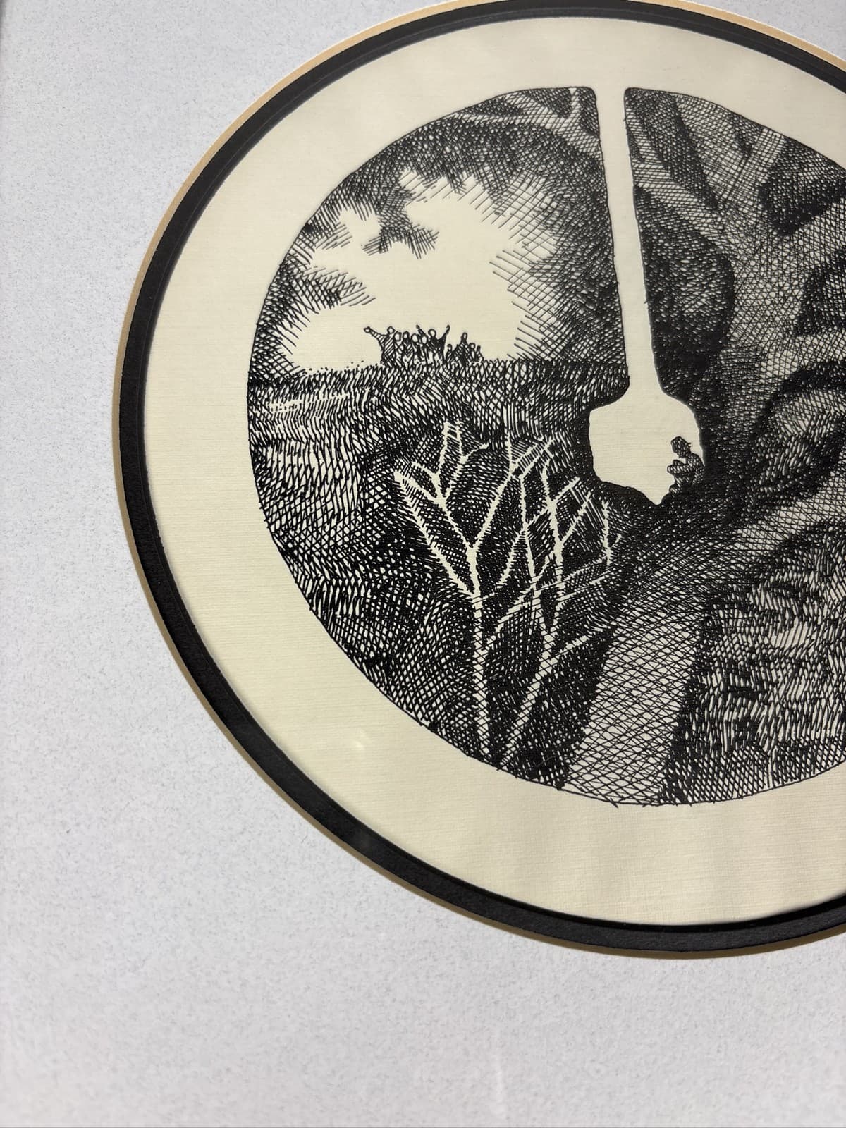 Nathan Tuff Kiva Signed Numbered Art Print 19/50 Framed Black White 1987 - Thumbnail 3