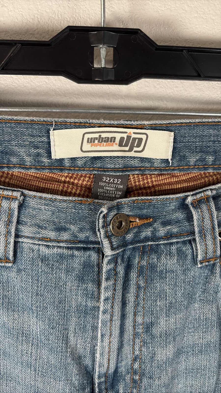 Urban Pipeline Lined Jeans Mens 32x32 Blue Denim Max Flex Slim Straight - Thumbnail 2