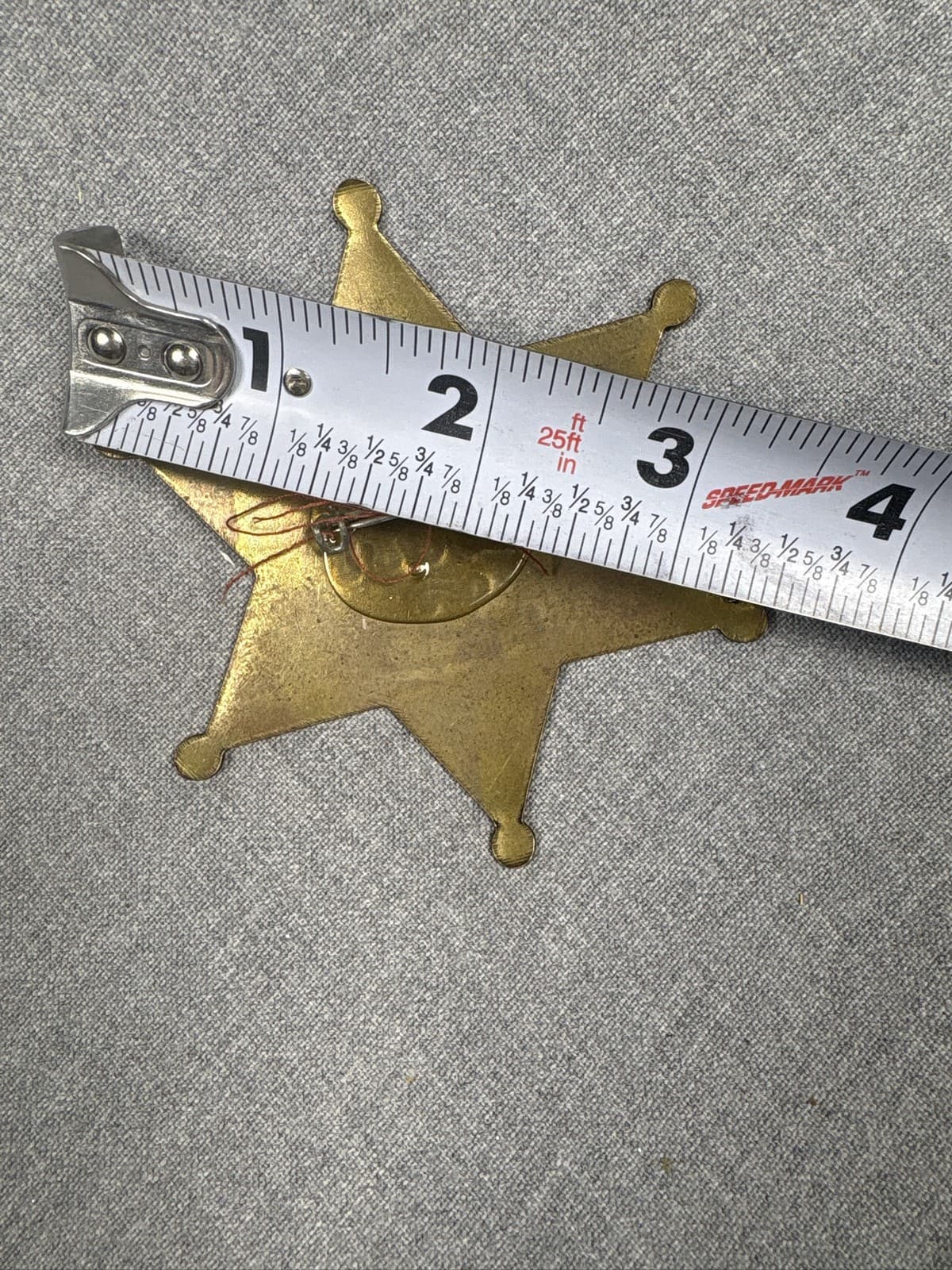 Vintage US Deputy Marshal Brass Star Badge Old West Style Pin Lawman Prop - Thumbnail 3