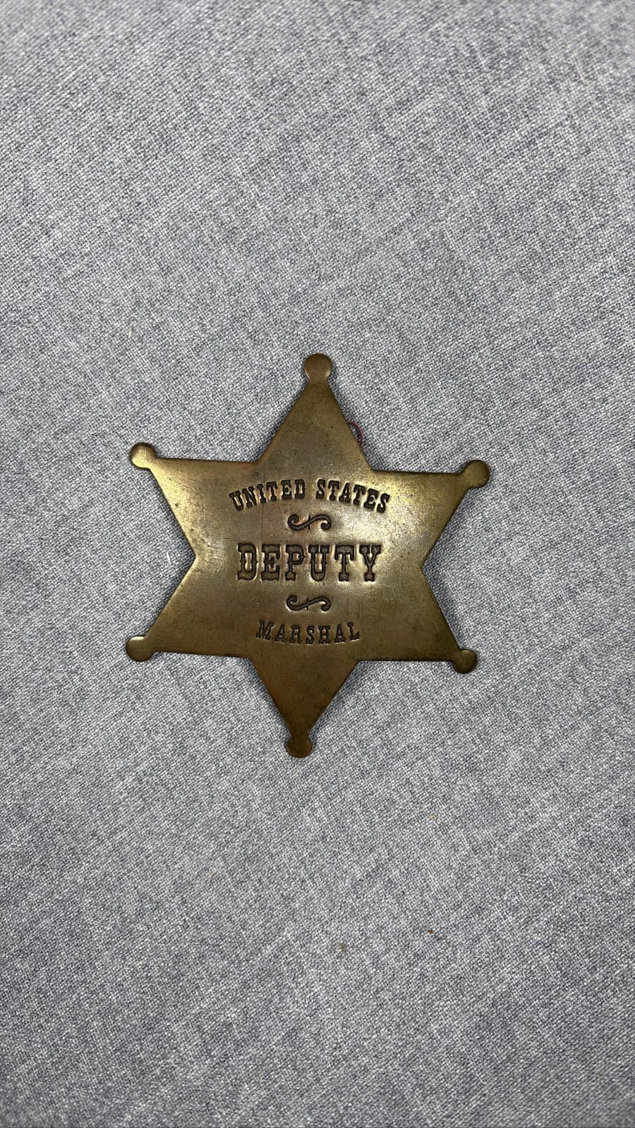 Vintage US Deputy Marshal Brass Star Badge Old West Style Pin Lawman Prop