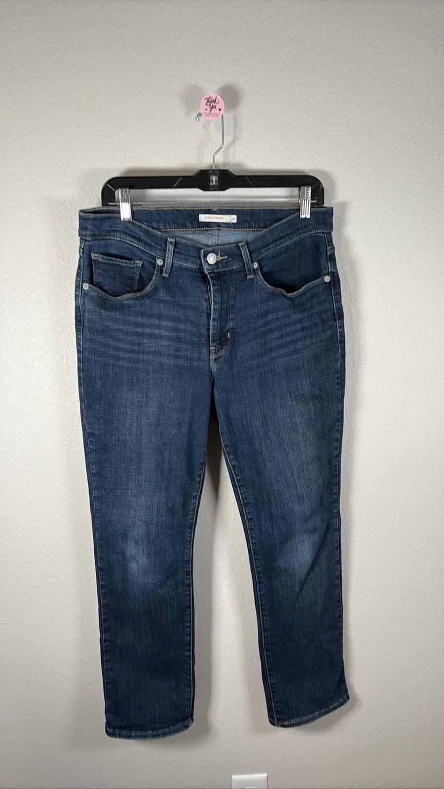 Levi’s Classic Straight Womens 10 Blue Mid Rise Stretch Dark Wash Denim