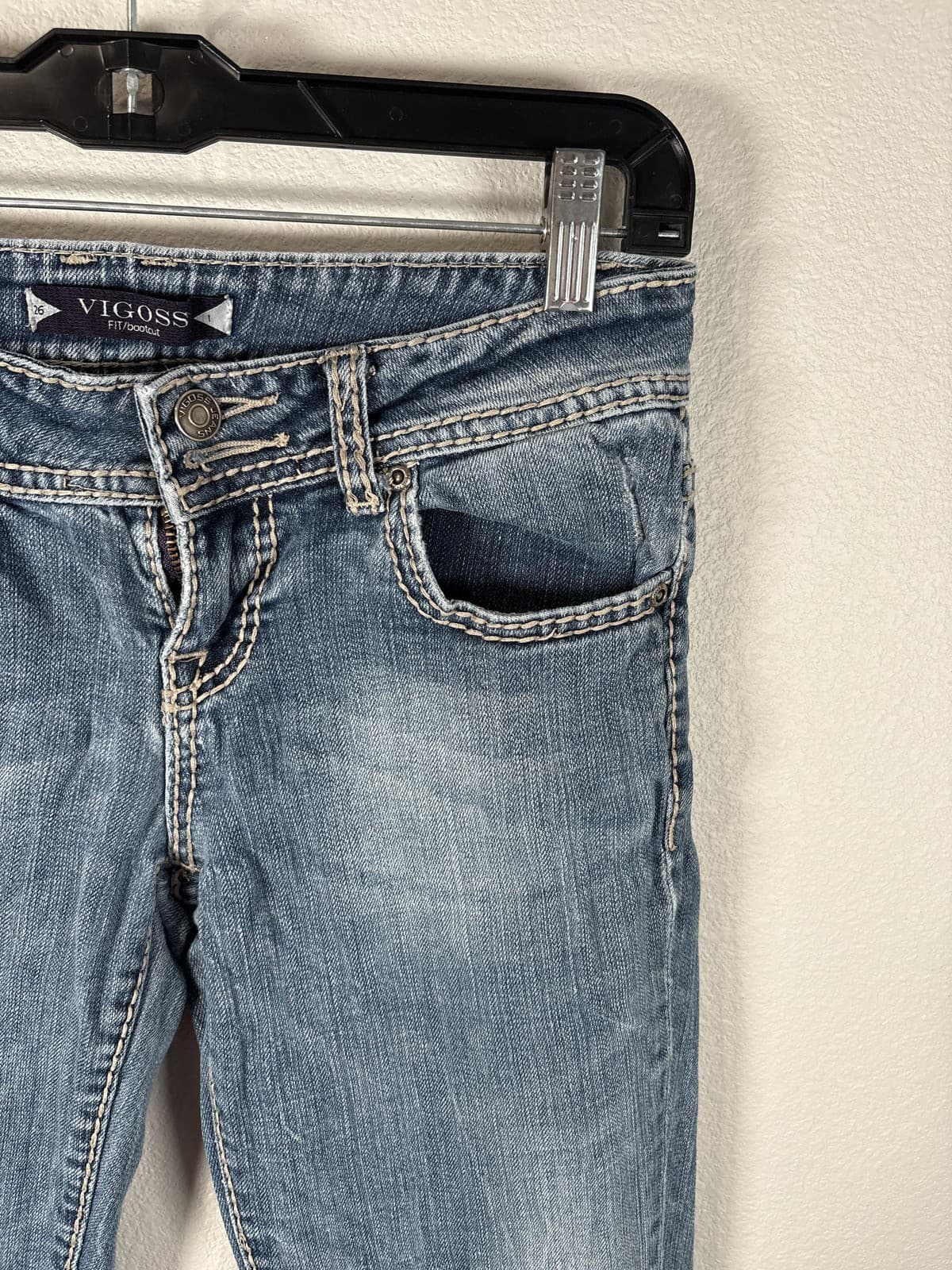Vigoss Women's Blue Fit Bootcut Jeans Size 26 Distressed - Thumbnail 3
